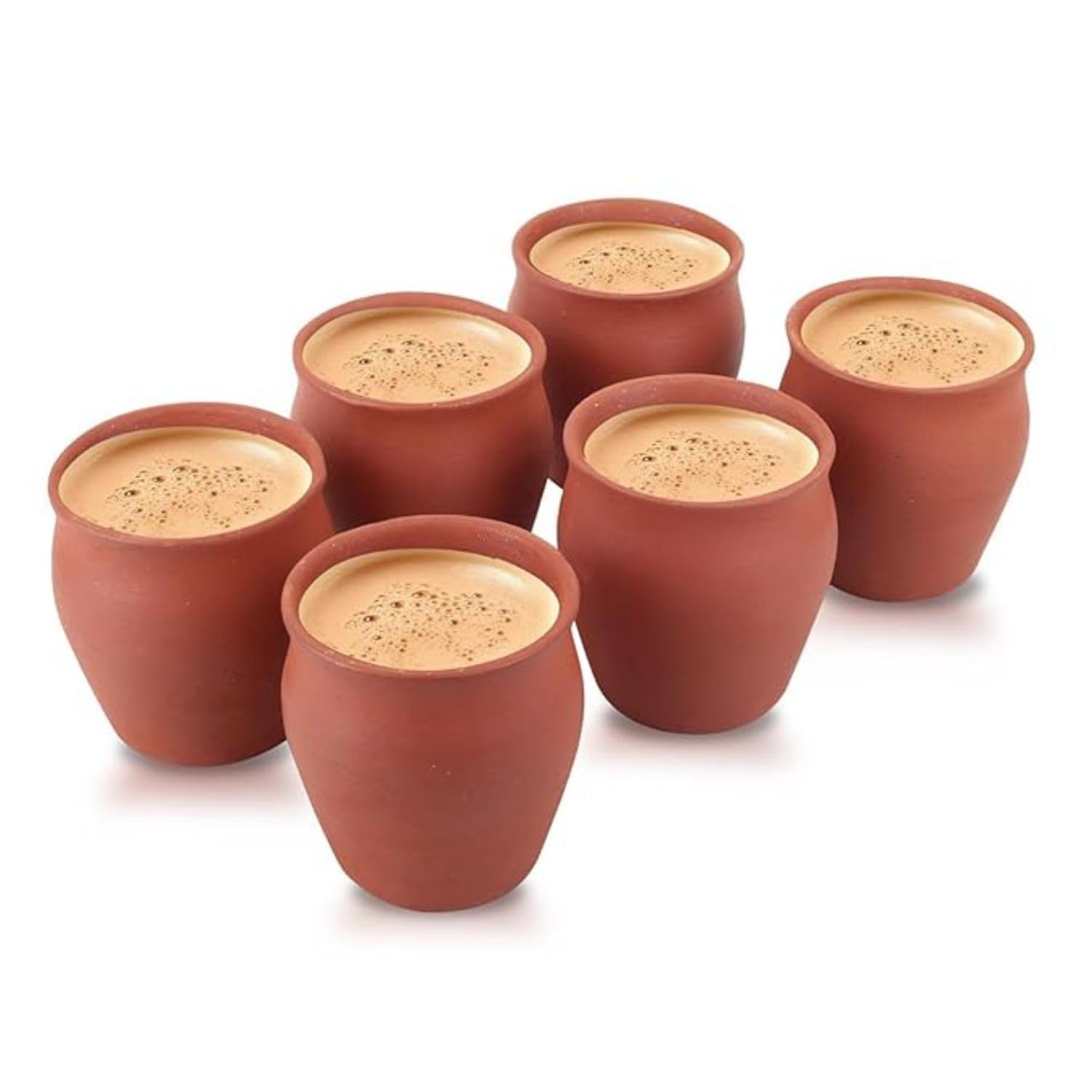 Set Of 6 EcoFriendly Kullad Tea Cups | Handmade Clay Mugs | Handcrafted Clay Cup For Serving Chai, Coffee & Milk | Traditional 