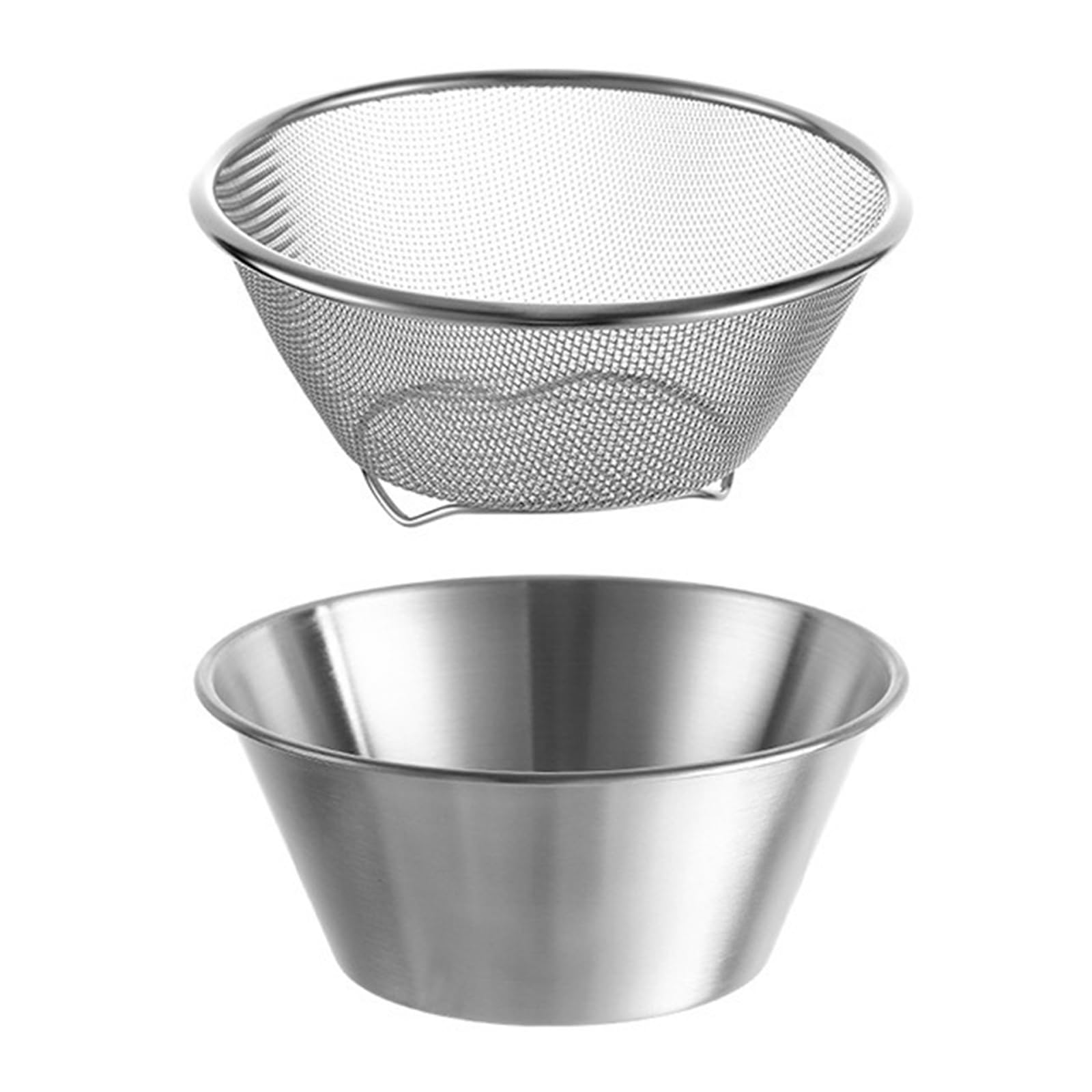 Berry Baskets, Mini Strainer with Bowl, Stainless Steel Can Colander Small Container for Berries, Strawberry, Grape, Cherry, Dis
