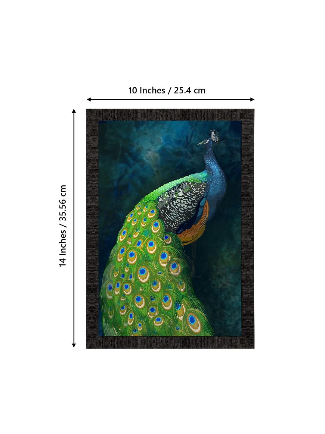 Ecraftindia Peacock Satin Matt Texture Uv Art Painting, Multicolour, One Size (Fpr2Abr107)