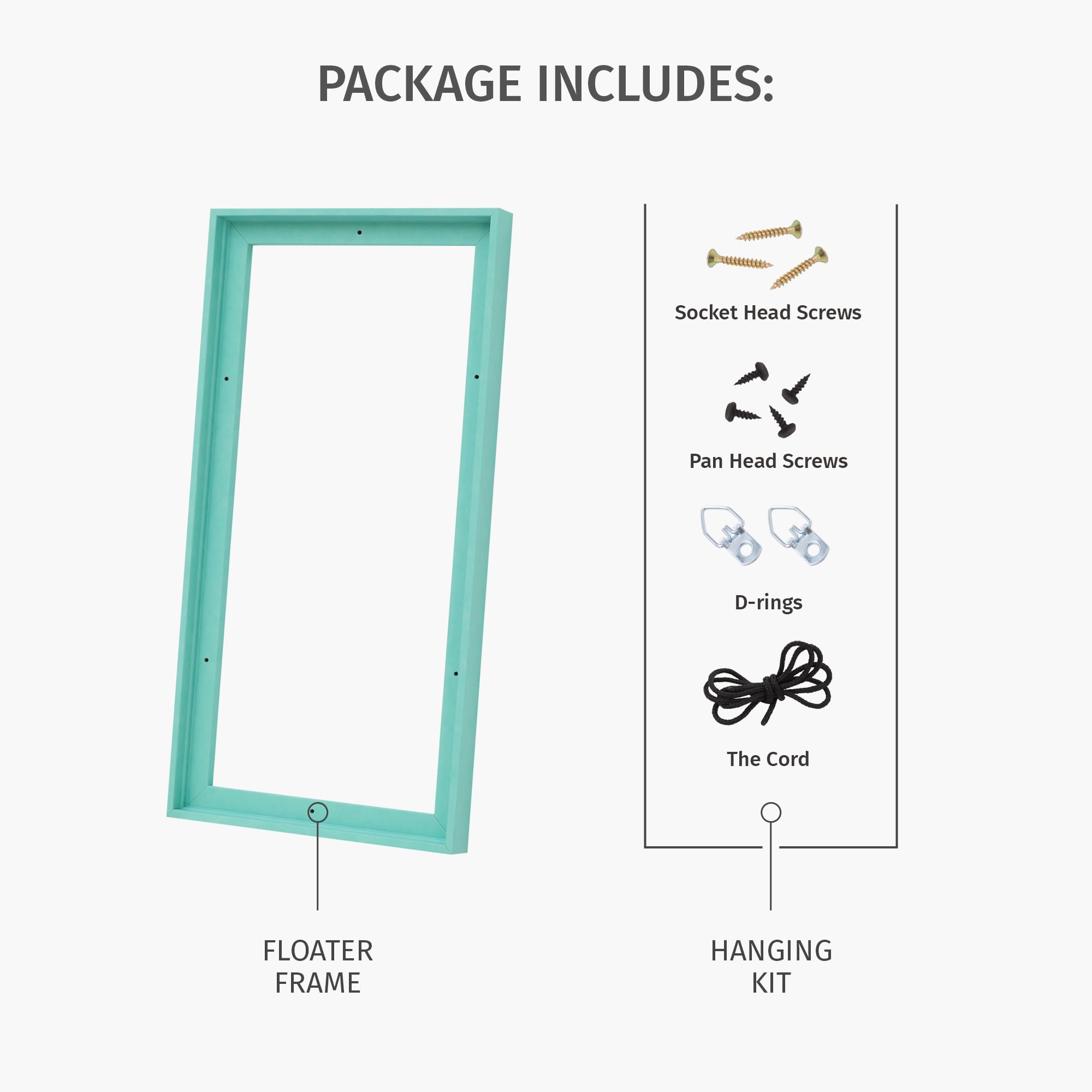 Pixy Canvas Floater Frame 16X20 For 3/4 (0.75) Inch Deep Canvas Paintings/Canvas Prints/Wood Canvas Panels/Wall Art/Wall Decor/H