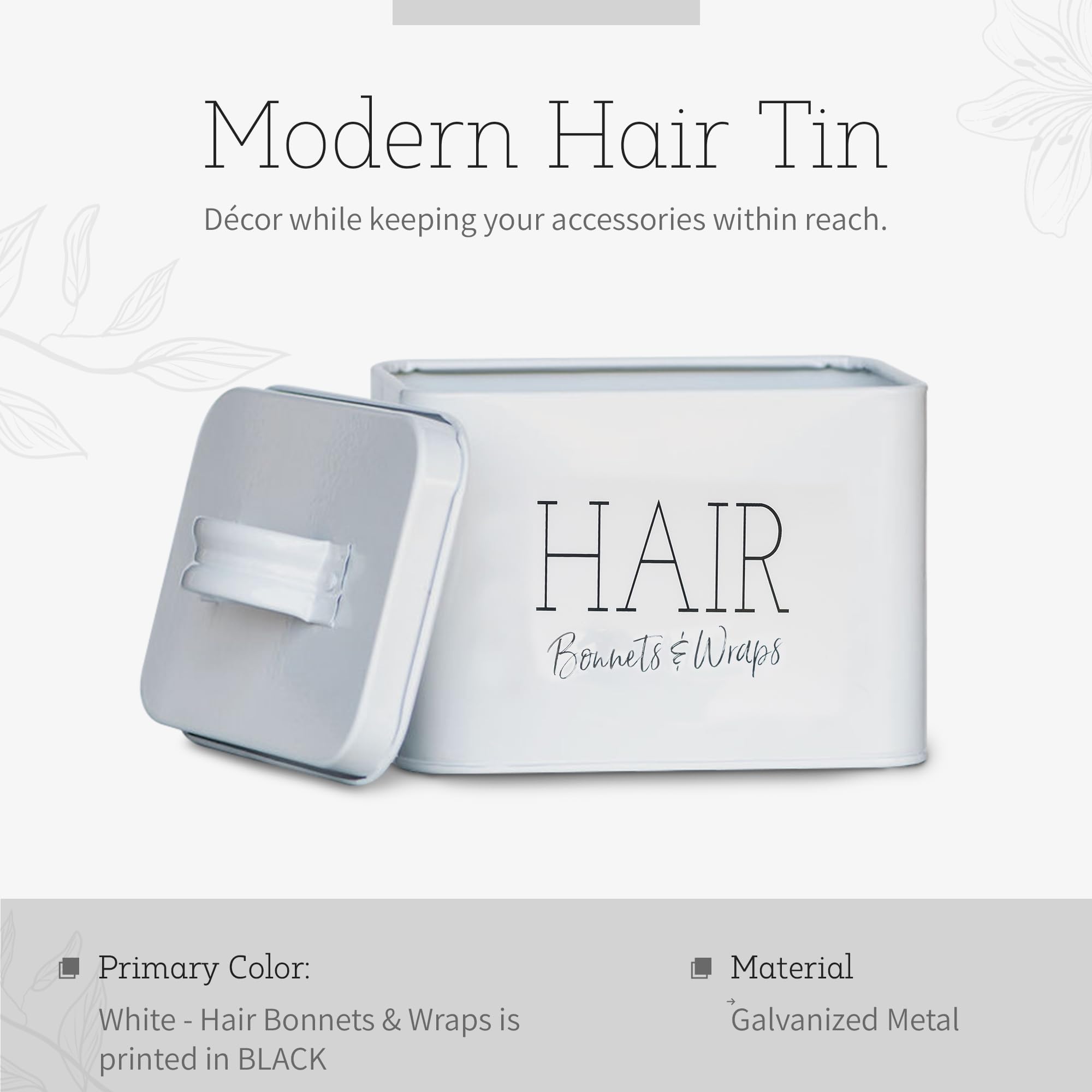 Lola Creates Bonnet And Wraps Organizer - Bonnets And Wraps Holder For Girls Hair Accessory Storage - White Clip Container For B