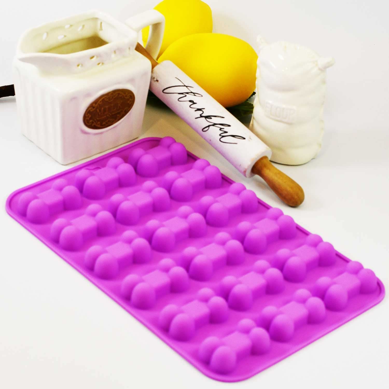 Halloween Silicone Mold Ice Cube Tray Scary Fun Candy Chocolate Mould Oven Safe (Bones)