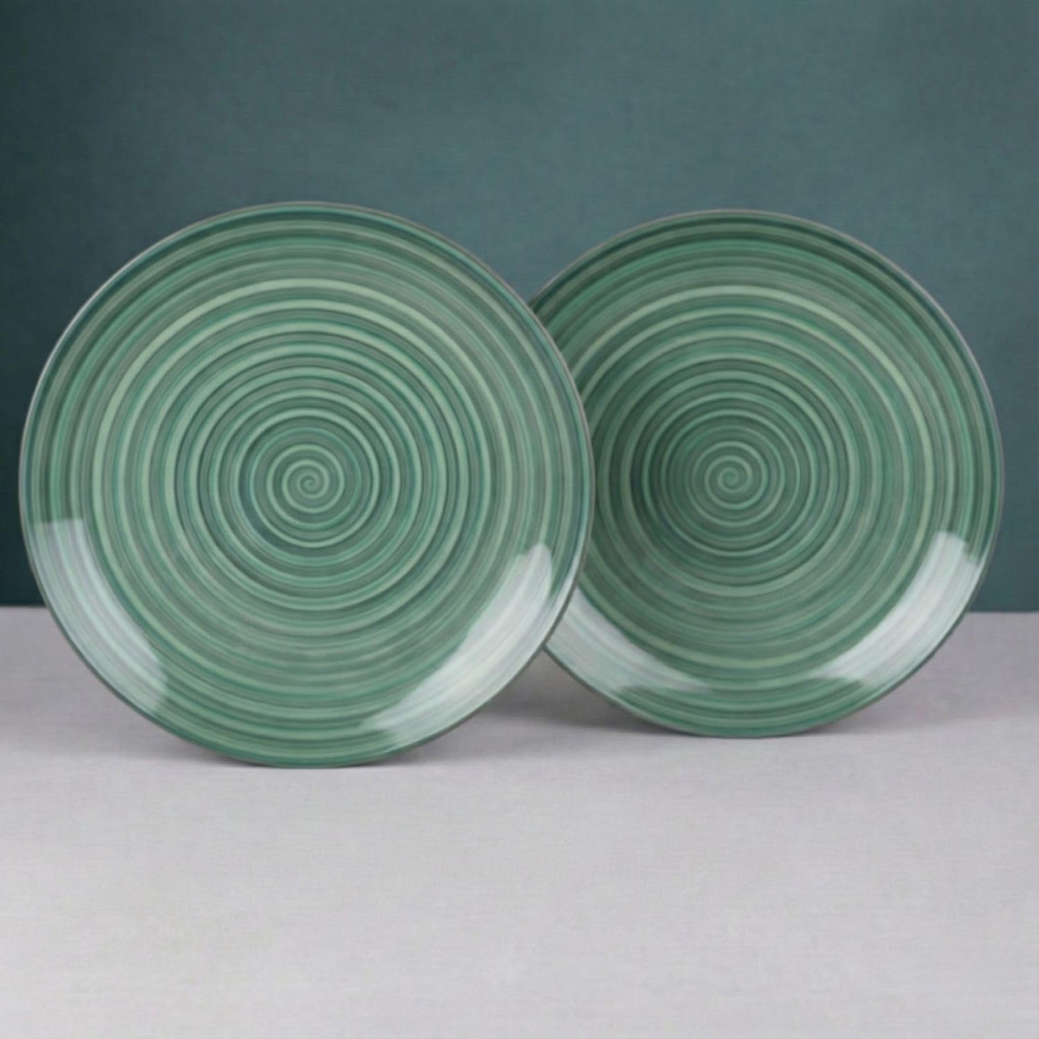 Freakway HandPainted sea Swirls Ceramic Quarter Plates Side Plates  7.3 Inch Set of 2 Pieces Serving Platter Plates for Snac