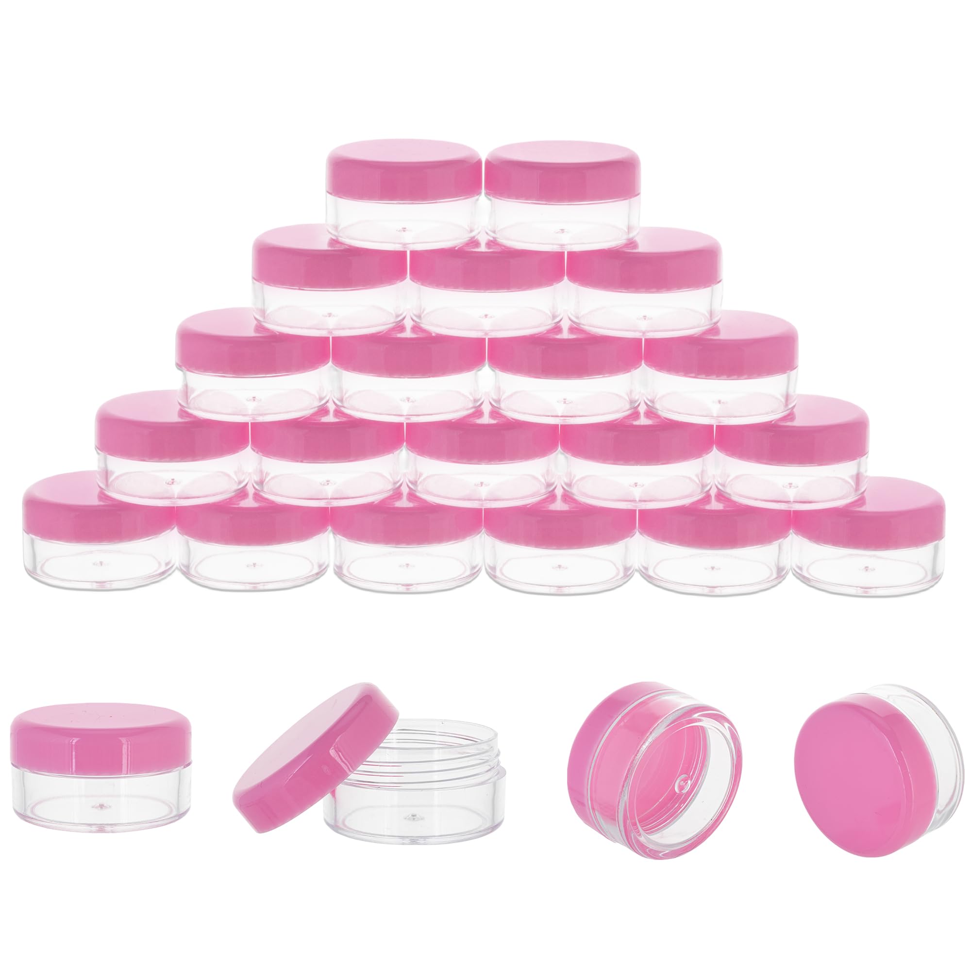10 Gram 20 Count Sample Containers, Small Plastic Containers With Lids, Empty Sample Jars With Labels And Mini Disposable Spatul