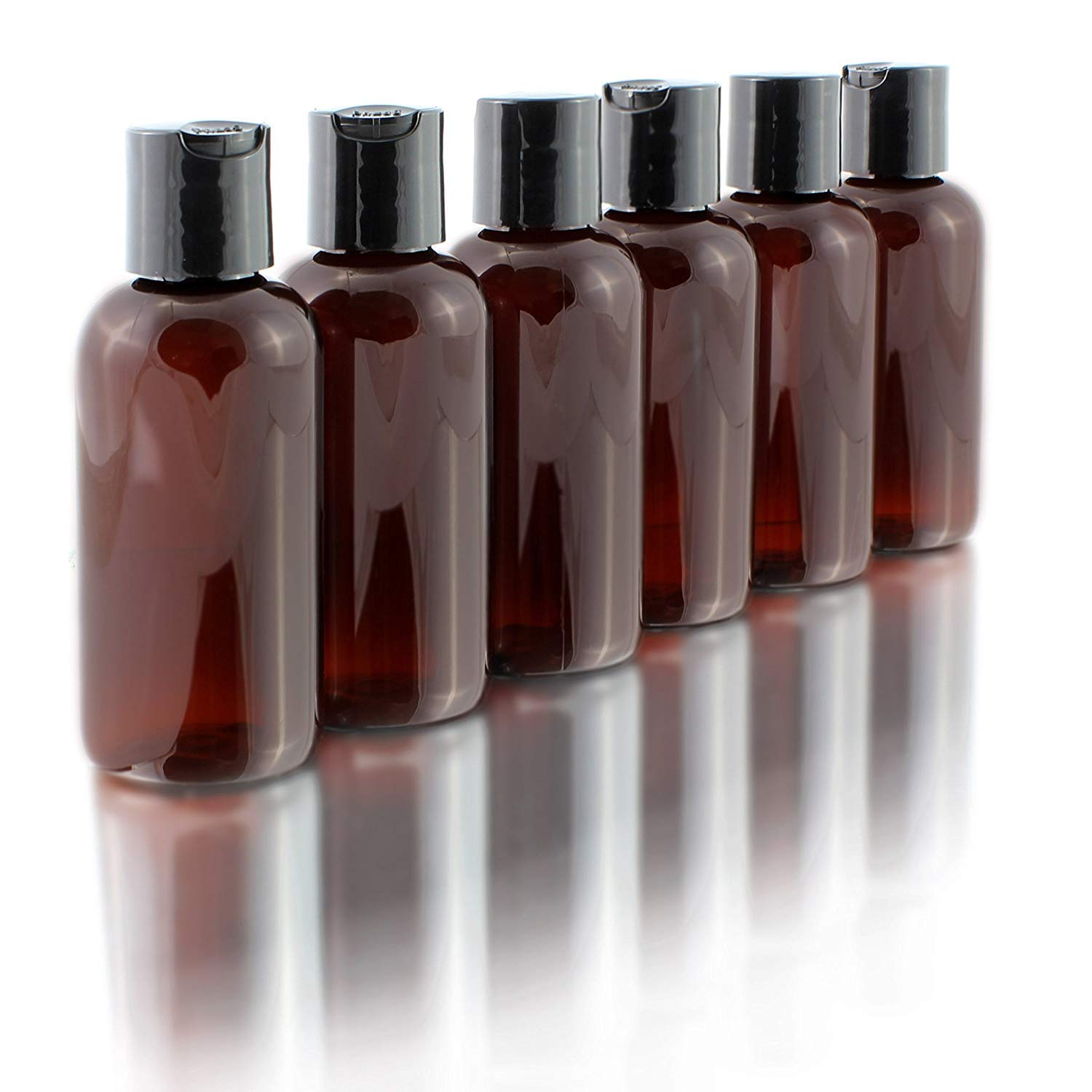 Caribbean Coastal Delights Amber Boston Plastic Bottles-6 Pack-Squeezable-Bpa Free-Shampoo, Lotion, Liquid Soap (8Oz)