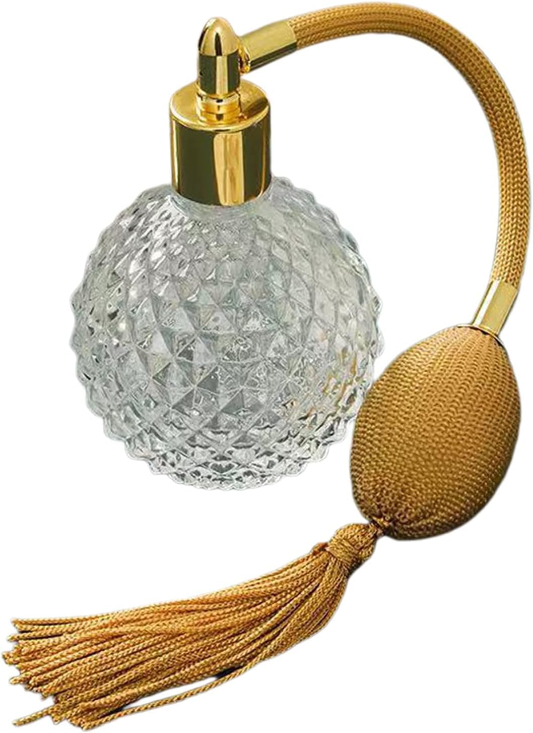 Topxome 100ml Air Bag Perfume Bottle Vintage Glass Perfume Bottle With Atomizer Empty Cosmetic Mini Refillable Bottle (Clear Gol