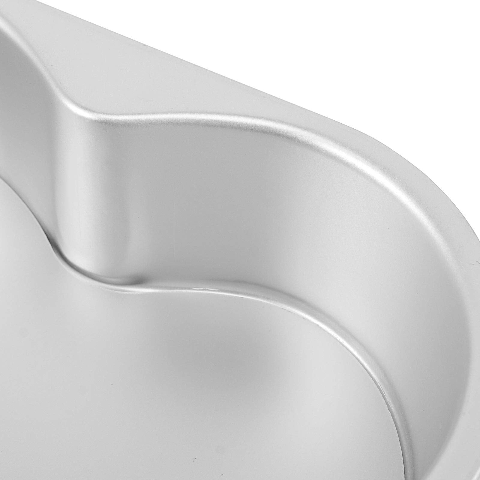 ZOENHOU Heart Shaped Cake Pans Set - 4 PCS Aluminum Non-Stick Baking Molds, 5" 6" 8" 10", Silver, Removable Bottom