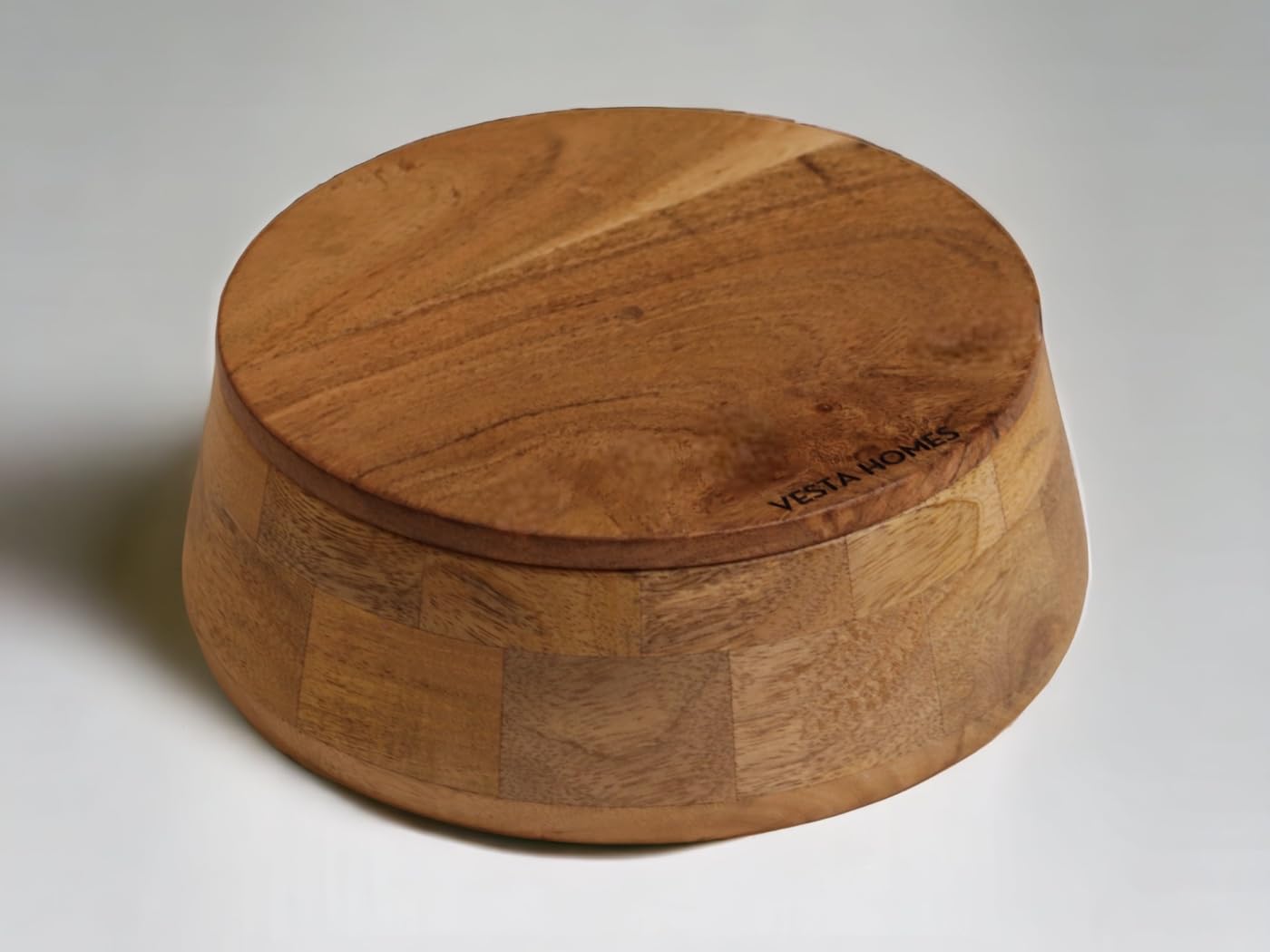 Vesta Homes Wooden Casserole With Lid For Roti, Hot, Masala Box | Serving Bowl For Kitchen And Home | Accessory And Jewellery Bo