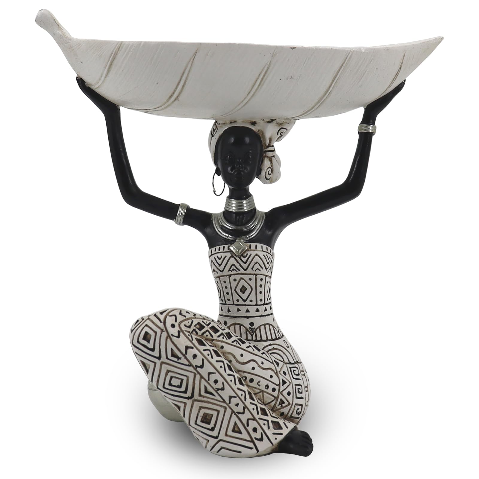 Lescafita African Tribal Lady Holders Figurine, African Statue Home Decoration, Sculptures Table top Bookshelf Decor for Wedding