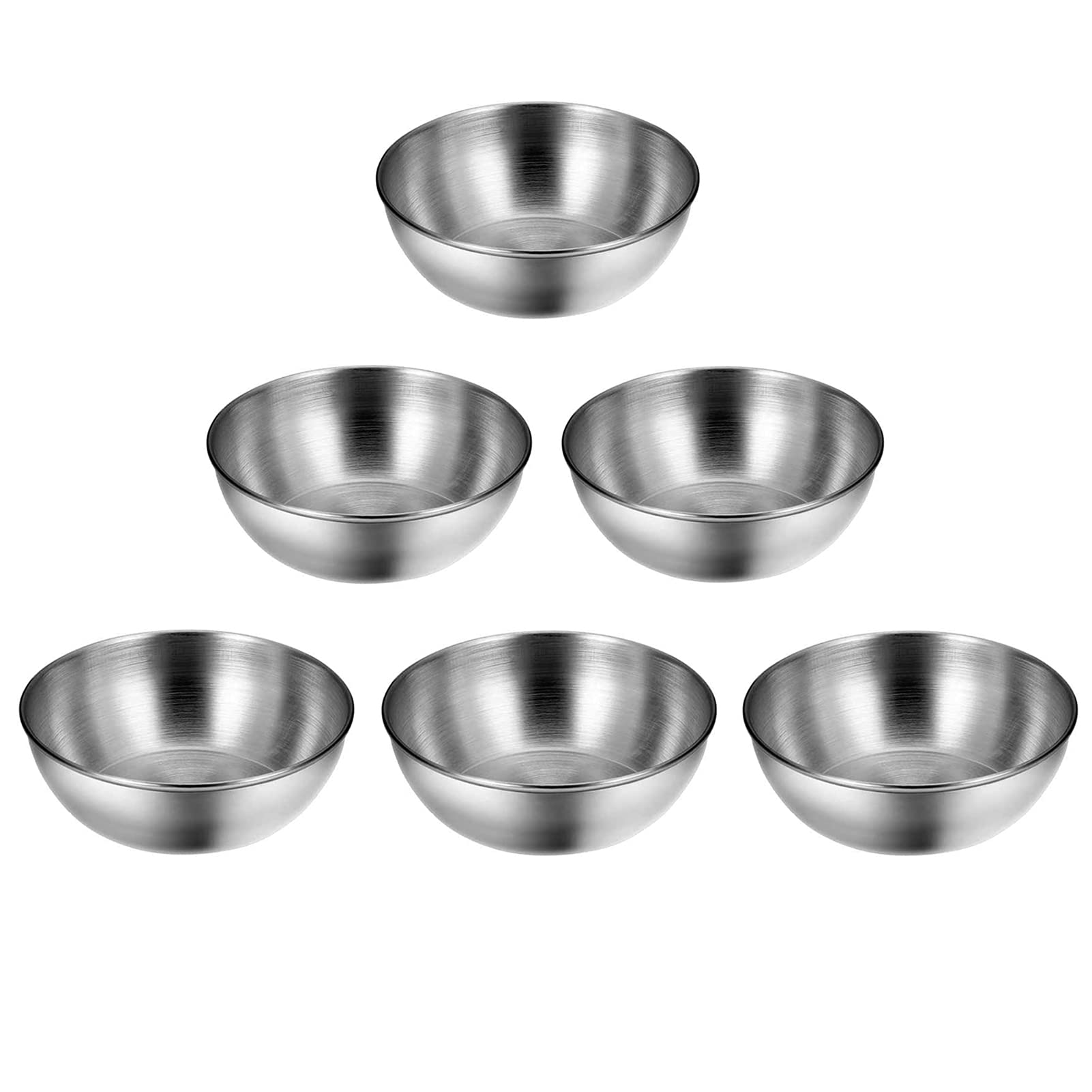 Lomoker 3.15 Inches Stainless Steel Mini Serving Bowls Sauce Dishes Round Sushi Dipping Bowl Seasoning Dish Appetizer Plates Met