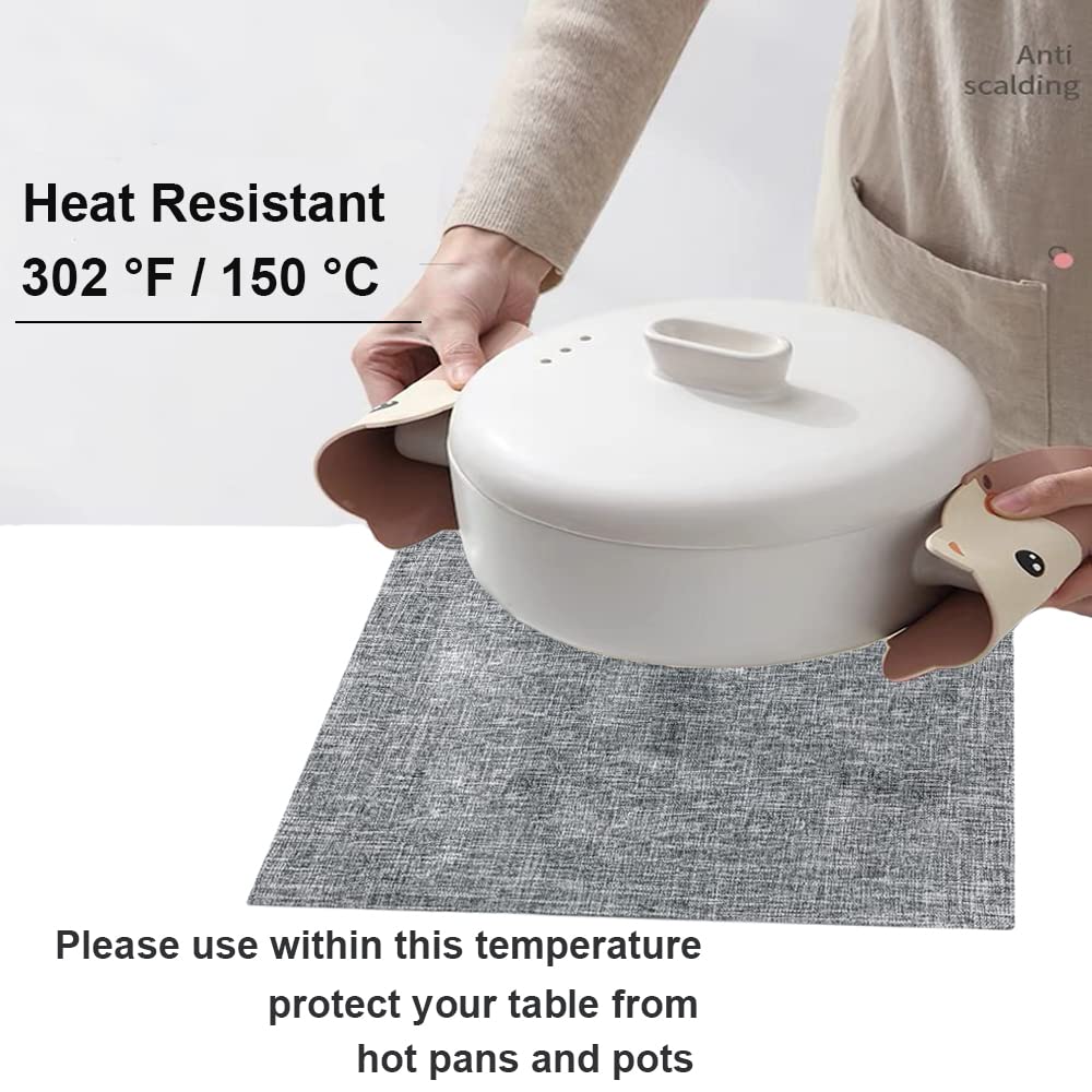Weabetfu Cloth Placemats Set Of 4 Heat Resistant Dining Table Placemmats Cotton Linen Machine Washable Kitchen Table Mats Wrinkl