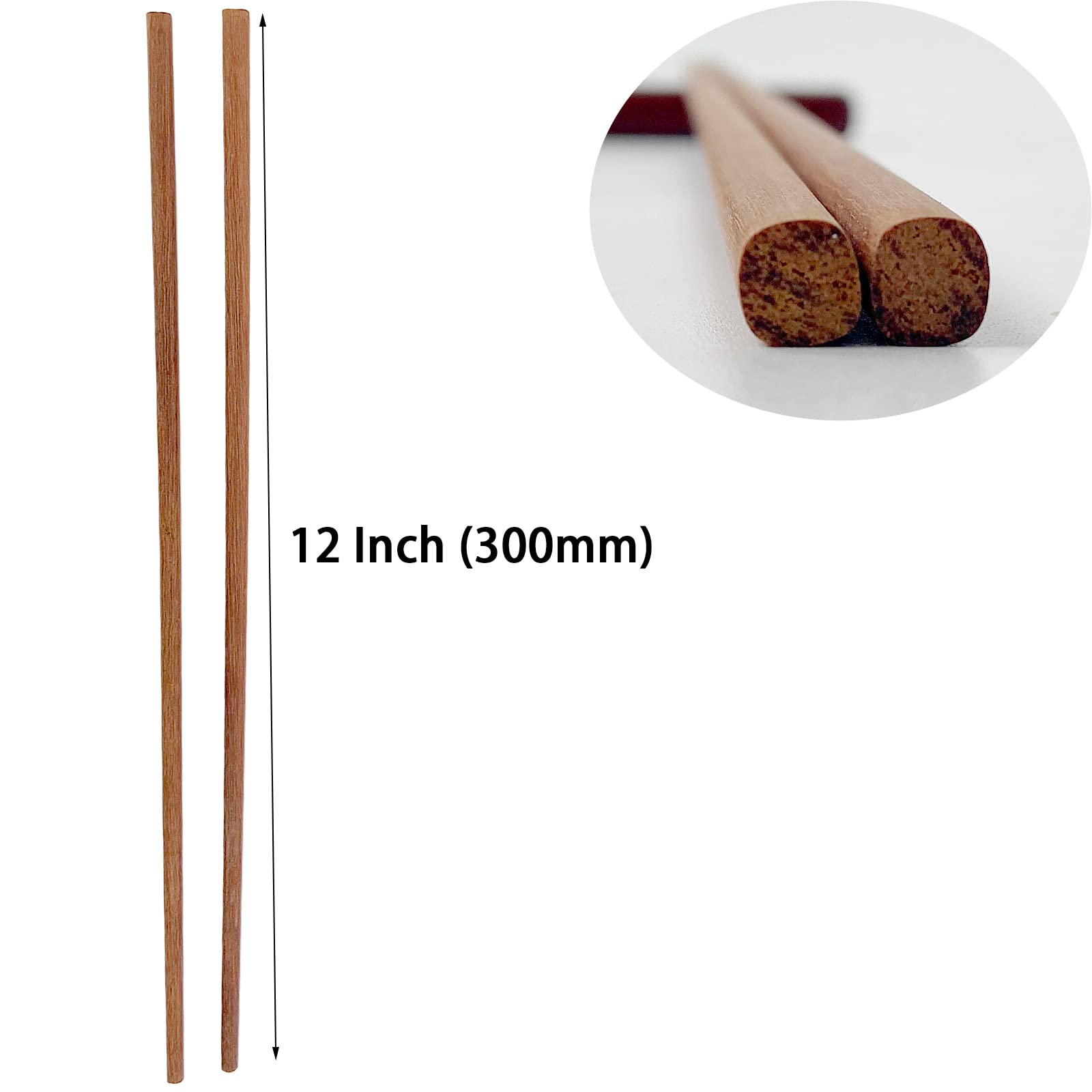 Uejywuy 20 Pairs 12 Inch Long Wooden Chopstick, Chinese Style Cooking Hotpot Chopsticks Natural Wooden Frying Chopstick For Nood