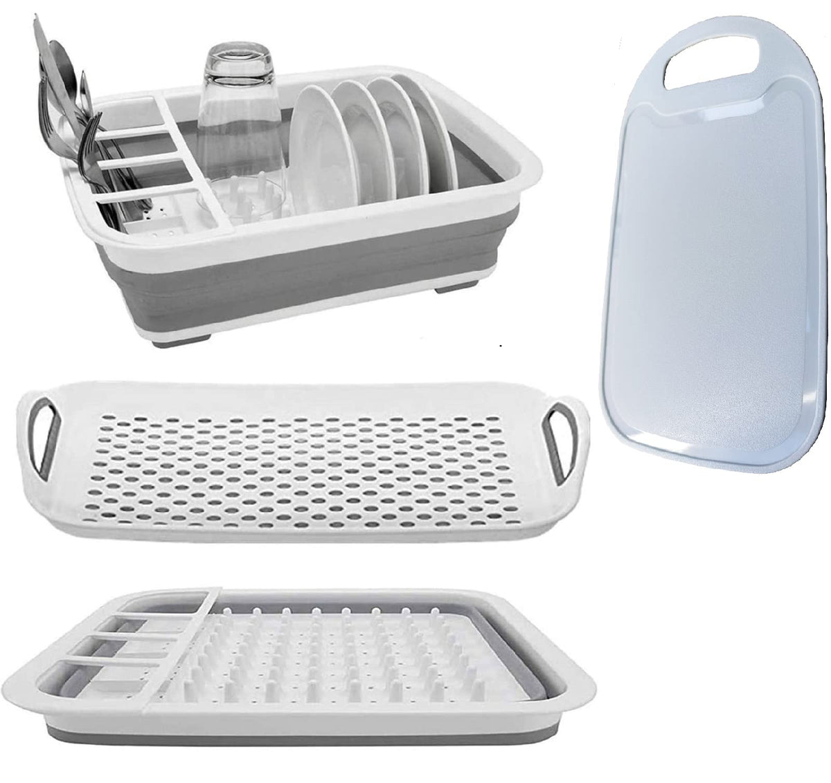 Yunteng Collapsible Dish Drying Rack And Drainboard Set Portable Camp Dish Drainer Dinnerware Organizer Dish Rack Foldable Dying