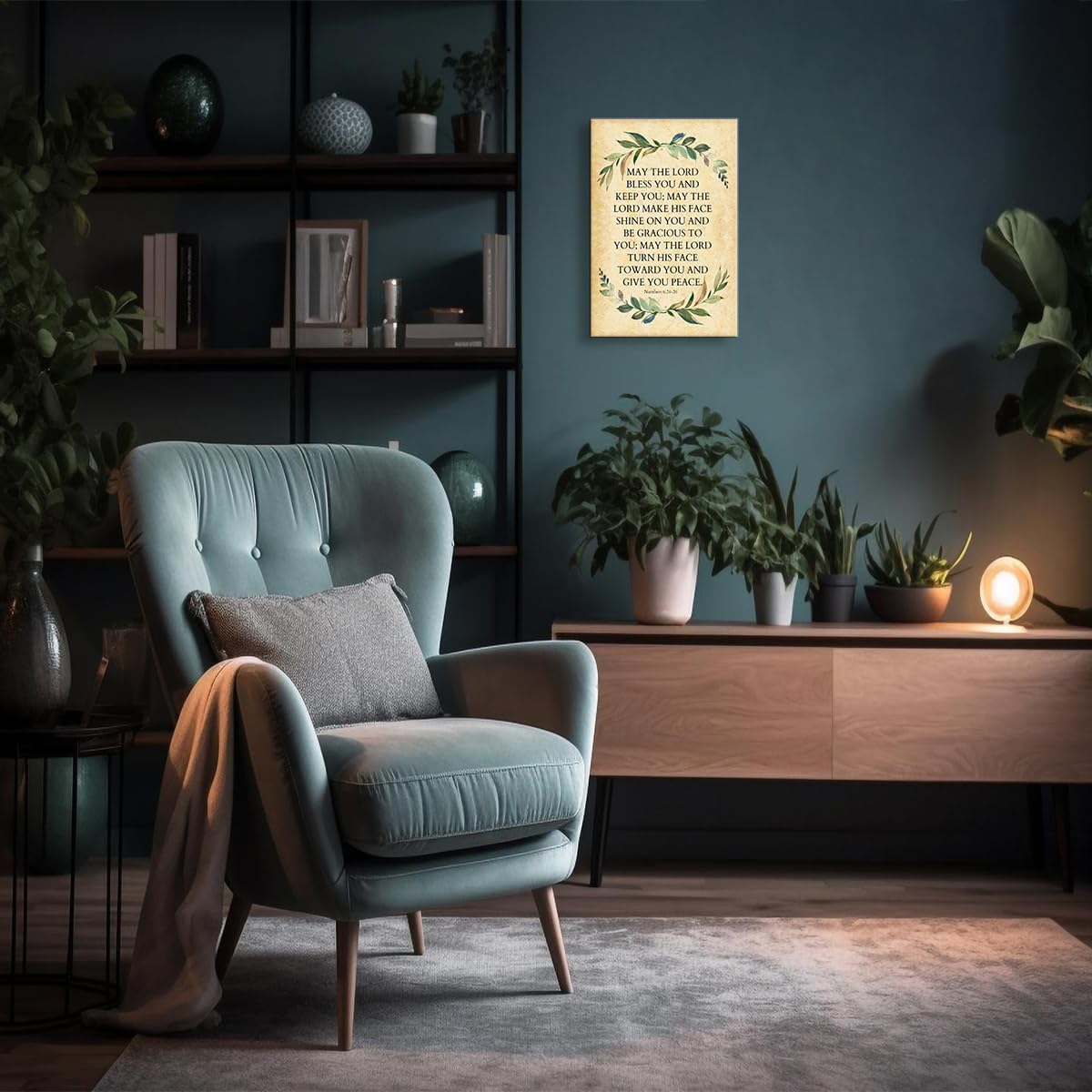 Neteydey May The Lord Bless You And Keep You Numbers 6 24-26 Wall Art Bible Verse Poster Framed Quotes Wall Art Inspirational Po