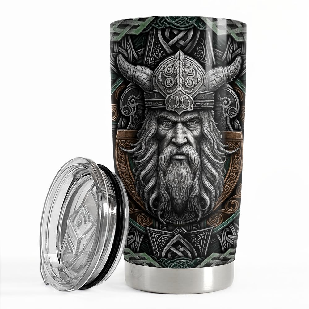 Viking Cup Tumbler 20oz Viking Gifts for Men Vikings Stainless Steel Insulated Tumblers Coffee Travel Mug Gift for Birthday Chri