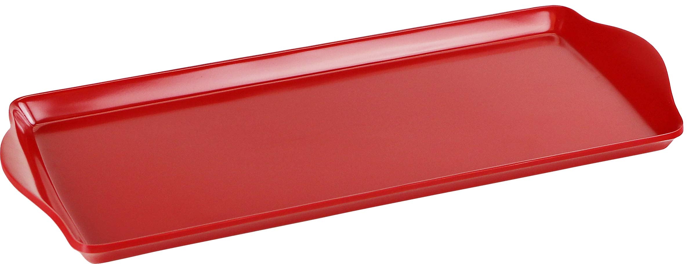Calypso Basics Melamine Plastic Tidbit Bpa-Free, Food Safe, Multipurpose Platter Serving Tray, Bathroom/Table Organizer, Red