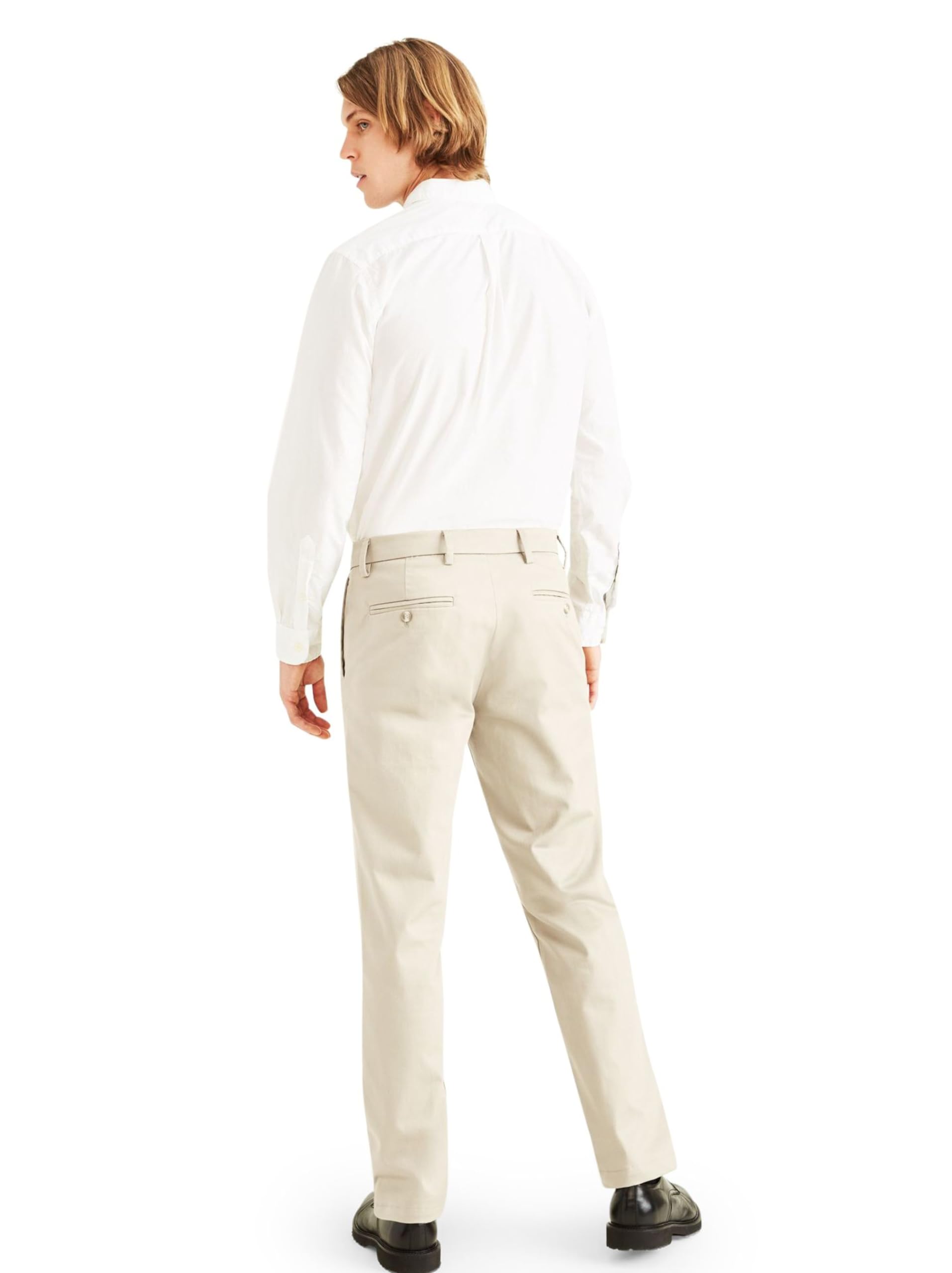 Dockers Mens Slim Fit Signature Khaki Lux Cotton Stretch Pants, Cloud, 30W X 29L