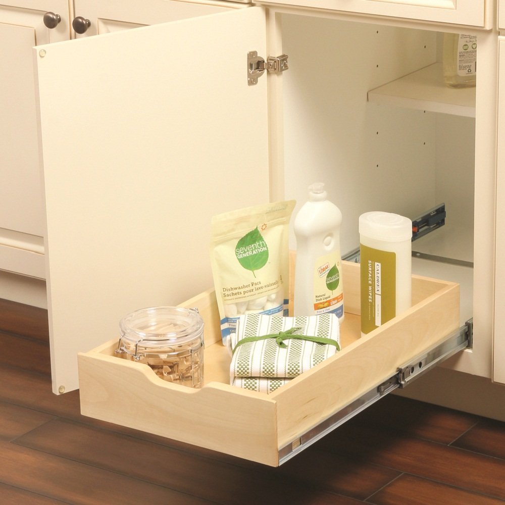 Knape & Vogt Rs-Wmub-14-4-As 5 In. H X 14.88 In. W 22 In. D Soft-Close Wood Drawer Box Pull Out Cabinet Organizer