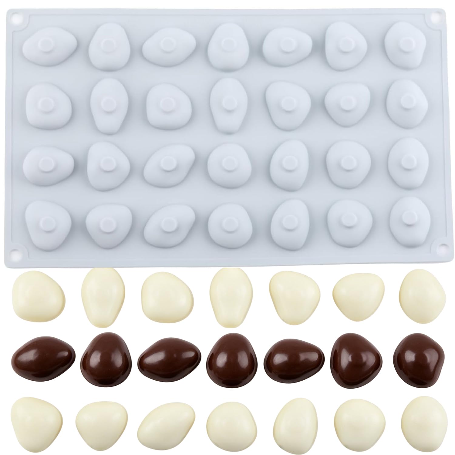 EPYHREHM 28 Cavity Stone Silicone Chocolate Molds Rock Candy Mold