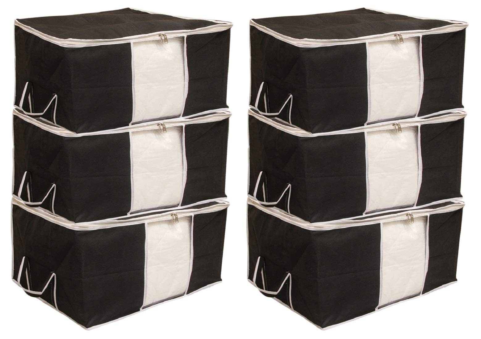 Kuber Industries Plain Rectangular Underbed Storage Bag Organiser (Extra Large, Black)  Ctktc016396 Piece, NonWoven