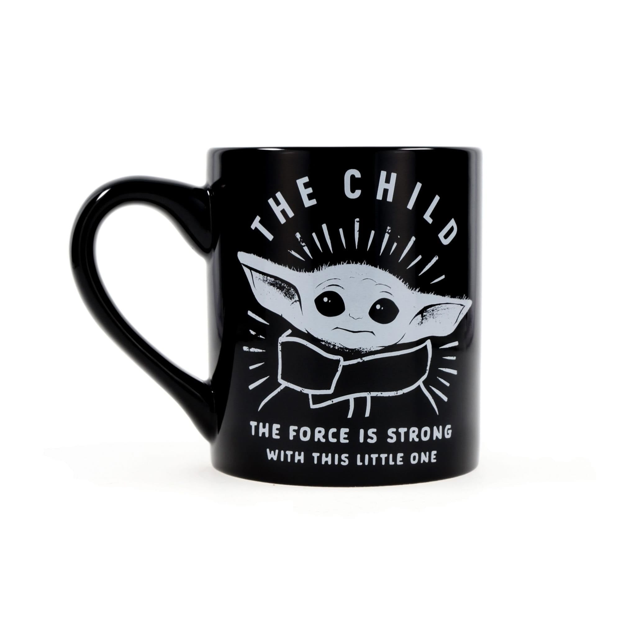 Silver Buffalo Star Wars The Mandalorian Force Is Strong With This Little One Ceramic Coffee Mug, 14 Ounces
