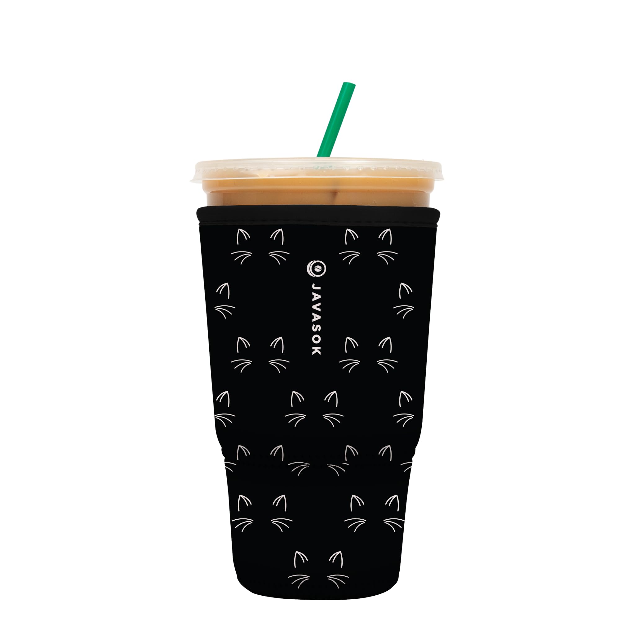 Sok It JavaSok Iced Coffee & Cold Soda Insulated Neoprene Cup Sleeve (Mystical Meows, XLarge: 38-42oz)