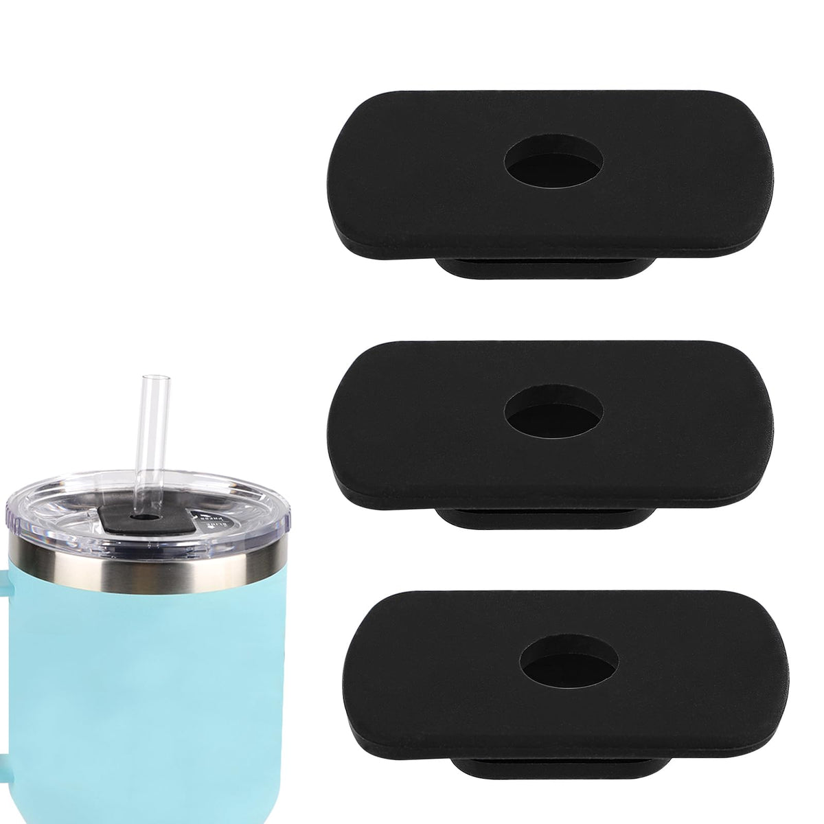 3Pcs Replacement Slider Compatible With Yeti 20Oz 30Oz Tumbler Bpa-Free Straw Lid Accessories For Yeti Magslider/Stronghold Stra