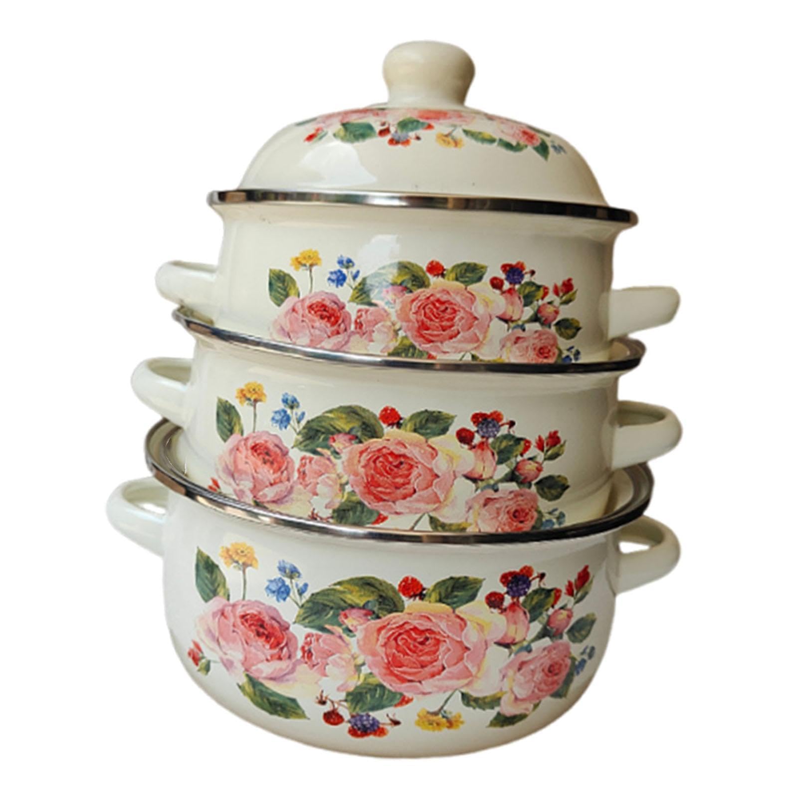 Enakshi 3X Enamel Stockpots Vintage Design Soup Pots For Kitchen Cooking Restaurant Style C|Home & Garden | Kitchen, Dining & Ba