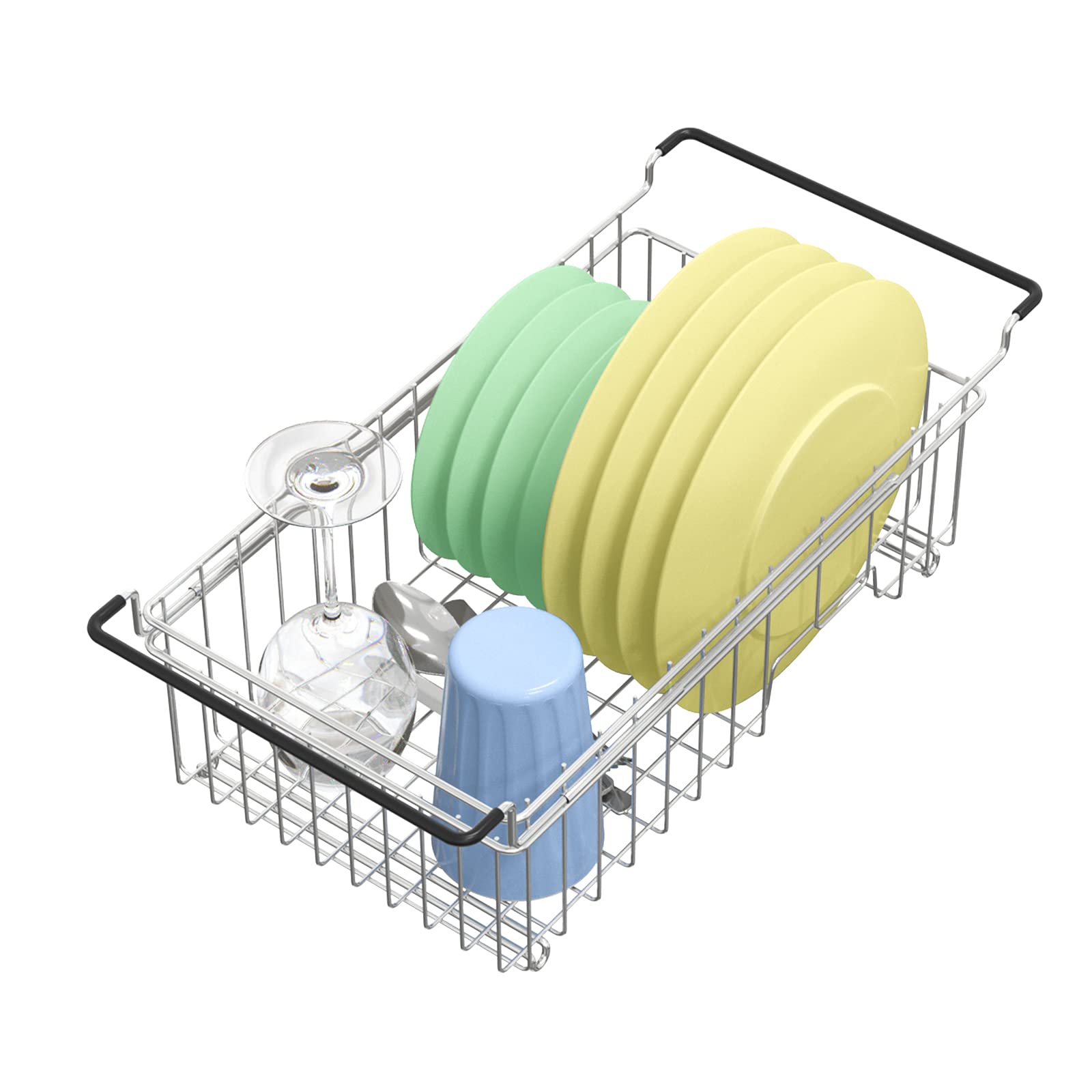 Treelen Expandable Dish Drying Rack Over The Sink Small Dish Drainer In Sink Adjustable Rustproof Sink Strainers For Kitchen-304
