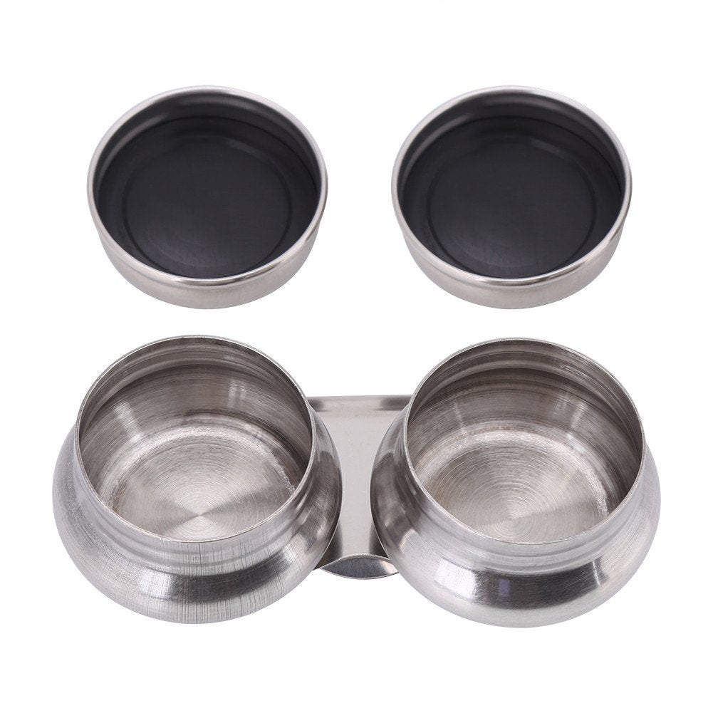 Bordstract Oil Painting Double Cup With Lid, Double Dipper Cup L*H 9.4Cm* 3Cm Lid Diameter 4Cm Bottom Has Sturdy Clip