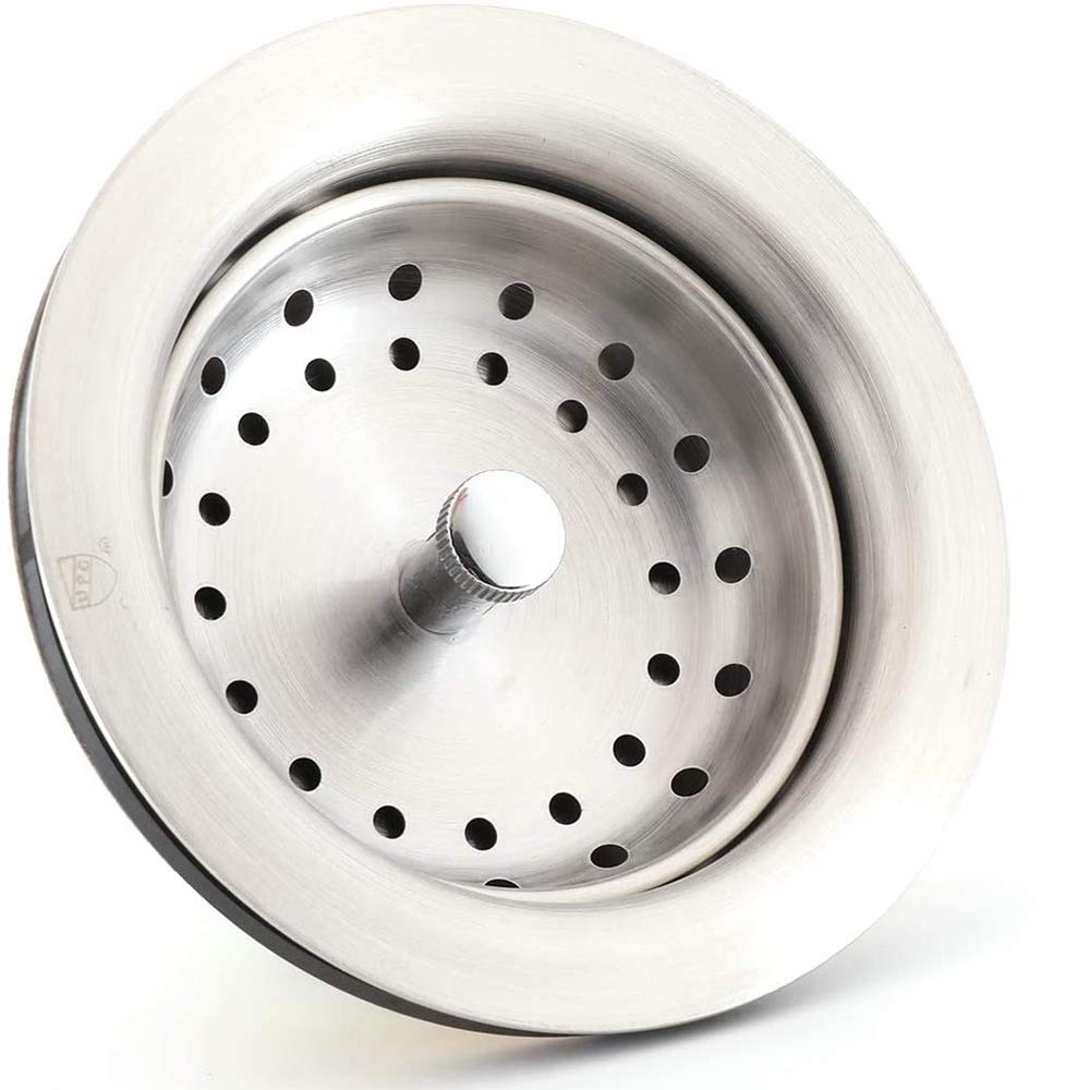 KONE 3-1/2 Inch Kitchen Sink Drain Assembly with Strainer Basket/Drain Stopper  all Stainless Steel Sink Drain Kit Durable and Rustproof