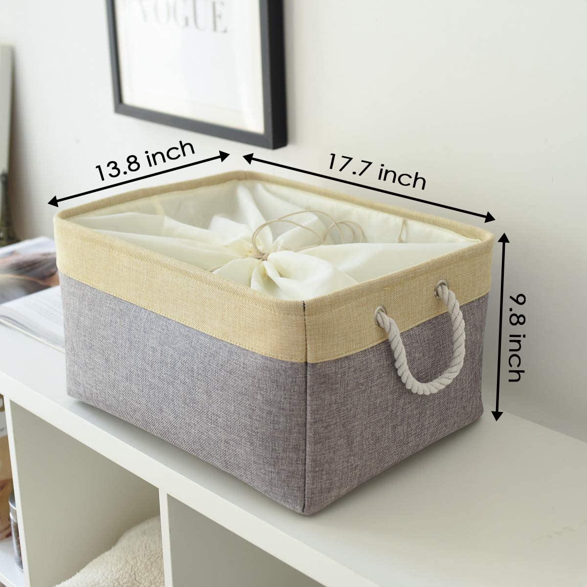 Thewarmhome Storage Baskets For Organizing, Extra Large-3Pack, 17.7L  13.8W  9.8H Inch Large Sturdy Storage Bins, Decorative Sto