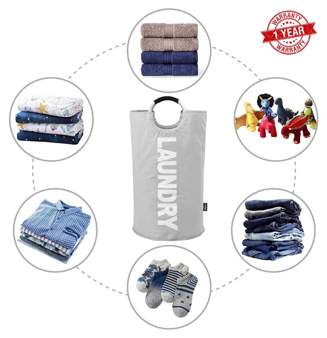 Velolight Laundry Basket with Handles (Large 82 Ltr ) Big Foldable Laundry Bag Waterproof Bin Hamper for Dirty Used Clothes for