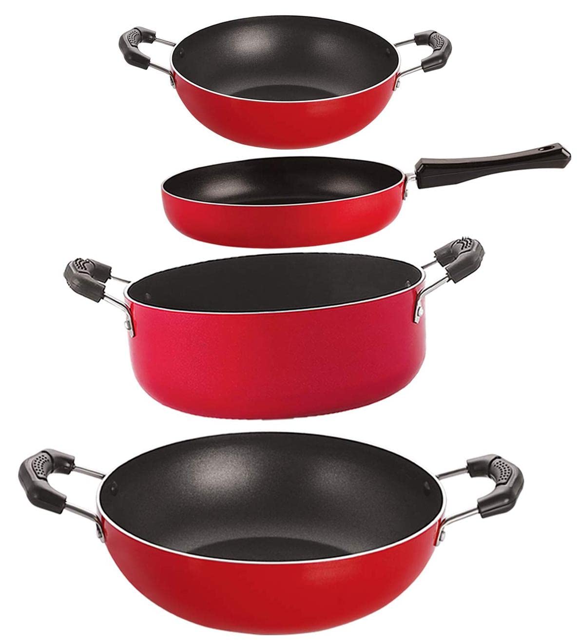 Nirlon Dishwsher Safe Non Stick Gift Cookware Set Of 4 Pieces (Fp10_Kd10_Kd14_Cs24)