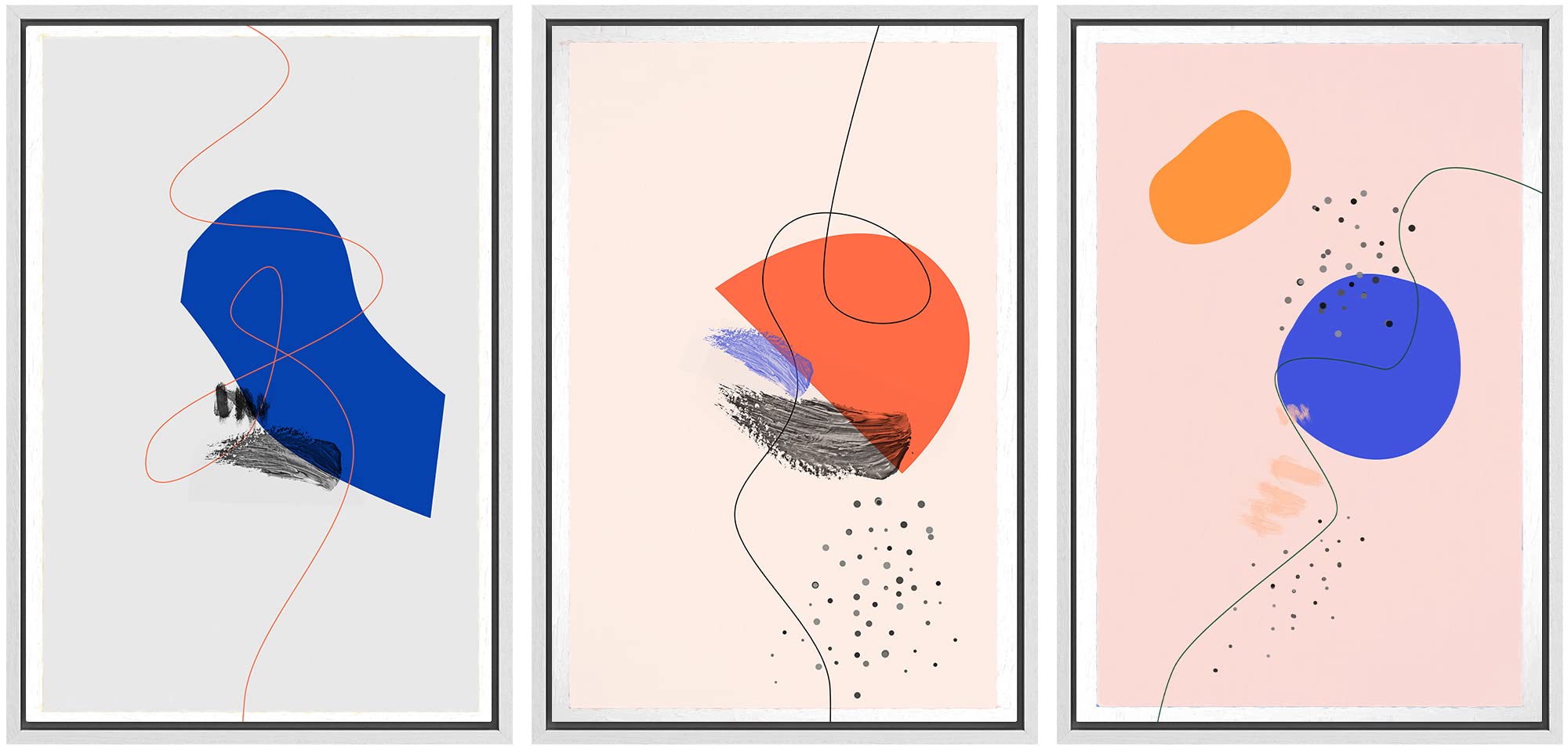 Signwin 3 Piece Framed Canvas Wall Art Geometric Illustration Canvas Prints Home Artwork Decoration For Living Room,Bedroom - 16