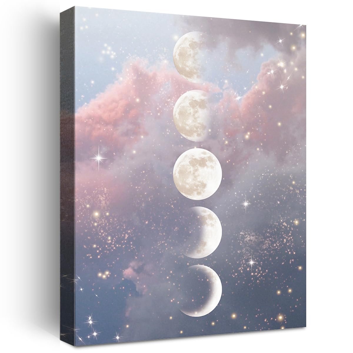 Moon Phases Wall Art Decor, Moon Phases Canvas Poster Print For Home Living Room Dorm Wall Decor W686