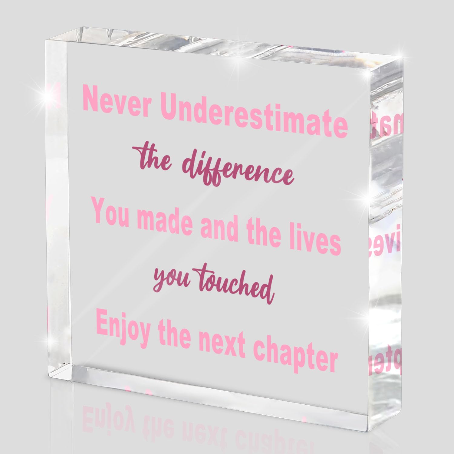 Retirement Gifts for Women - Boss Present for Lady - Pink Acrylic Decoration Office Desk Decor Retirement Decorations - Coworker