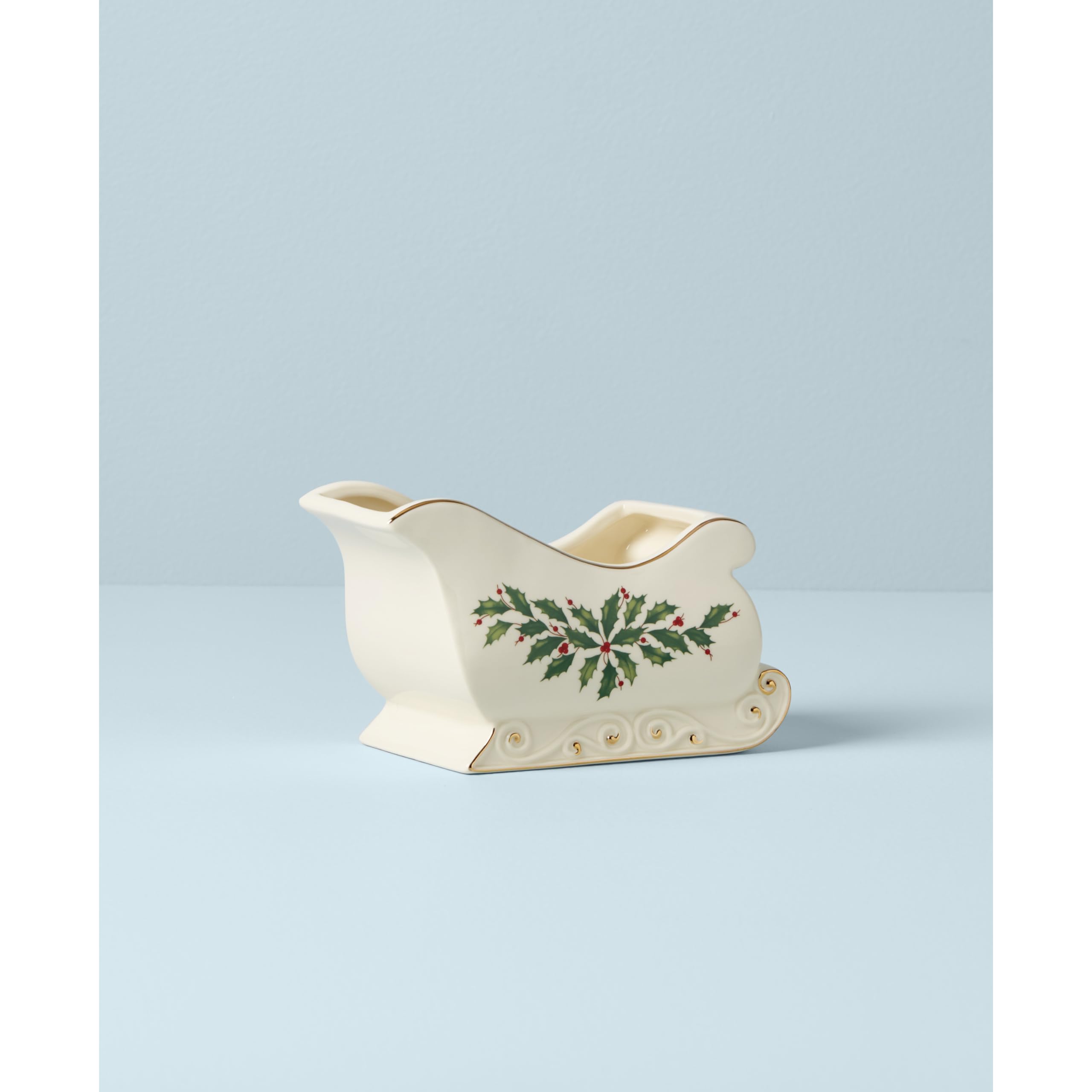 Lenox Holiday Sleigh Candy Dish, 1.40 Lb, Red & Green