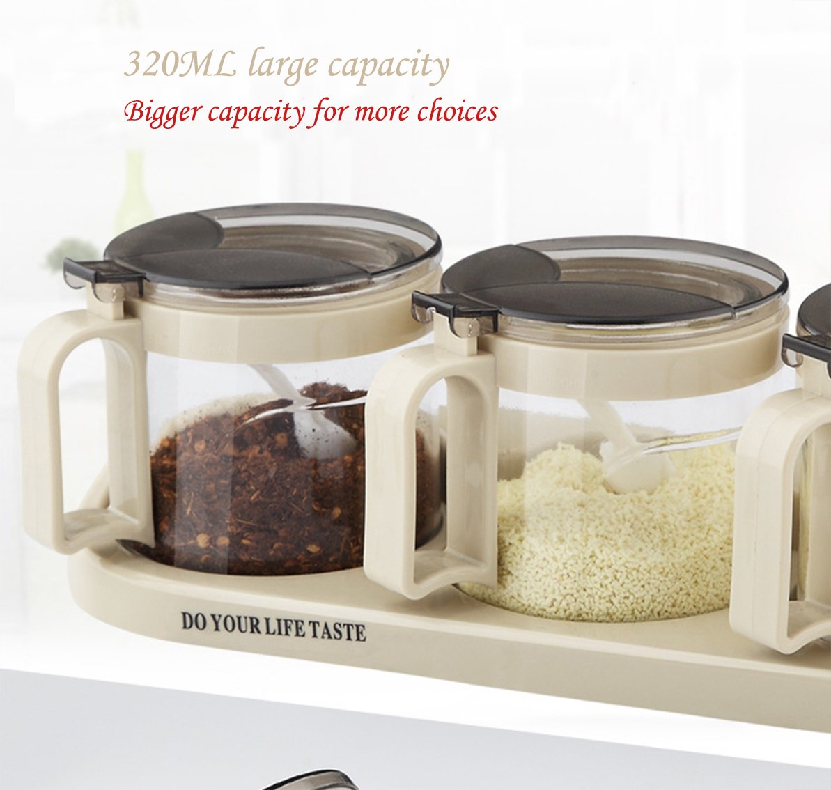 Tenta Tenta Kitchen Gourmet Seasoning Box With Serving Spoons, Spice Jar Set Condiment Cruet Bottle, Kitchen Supplies,Nice Desig