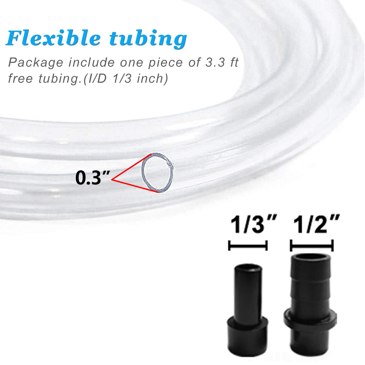 Pulaco 10W 160Gph Submersible Pump With 33 Ft Tubing For Aquariums, Fish Tank, Pond Fountain, Statuary, Hydroponics, Water Featu