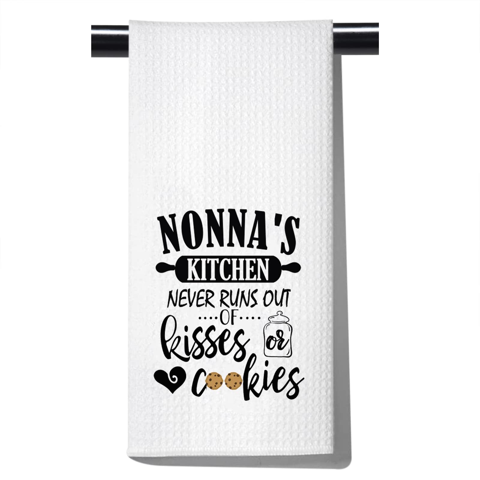 Pofull Nonna Gifts Grandma Nonna Kitchen Decor Nonna'S Kitchen Never Runs Out Of Kisses And Cookies Dish Towel (Nonna Towel)