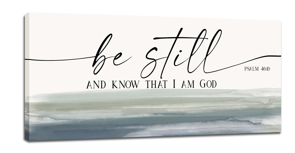 Large Christian Wall Art Bible Verse Psalm Pictures Wall Decor Be Still And Know That I Am God Canvas Painting Print Modern Home