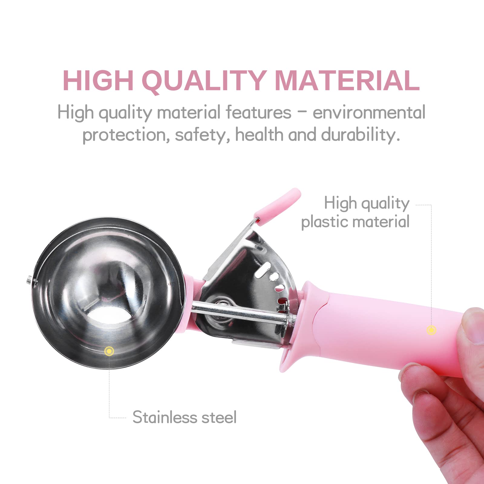 Ice Cream Scoop, Cookie Fruit Scoop With Comfort Grip Handle, Stainless Steel Ice Cream Scoop With Trigger Lever(8.46 Inch)