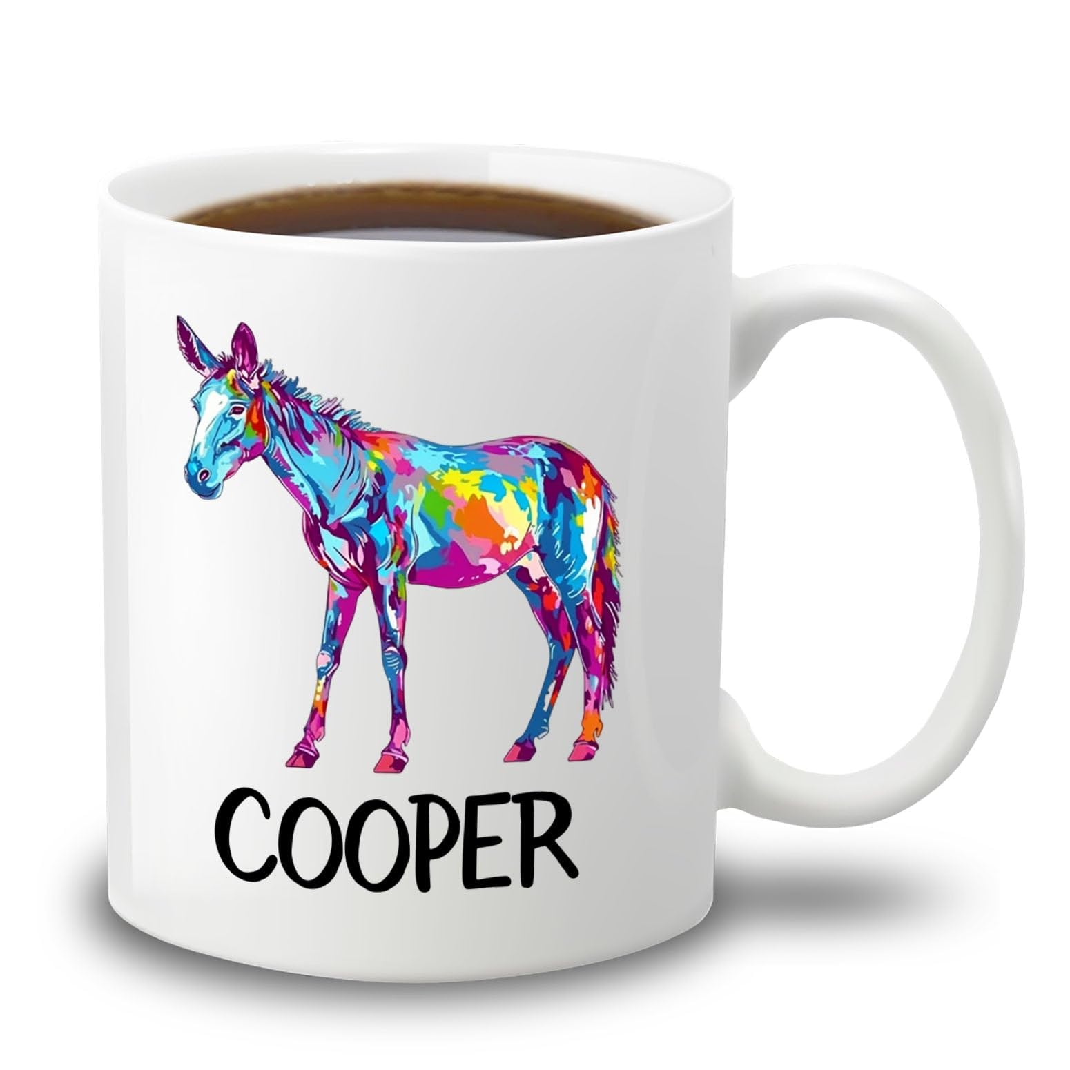 Personalized Name Donkey White Travel Coffee Mug Cup Gift For Donkey Lovers Birthday Christmas, Customized Donkey Ceramic Coffee