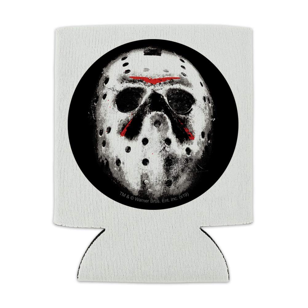 Friday The 13Th Jason Mask Can Cooler - Drink Sleeve Hugger Collapsible Insulator - Beverage Insulated Holder