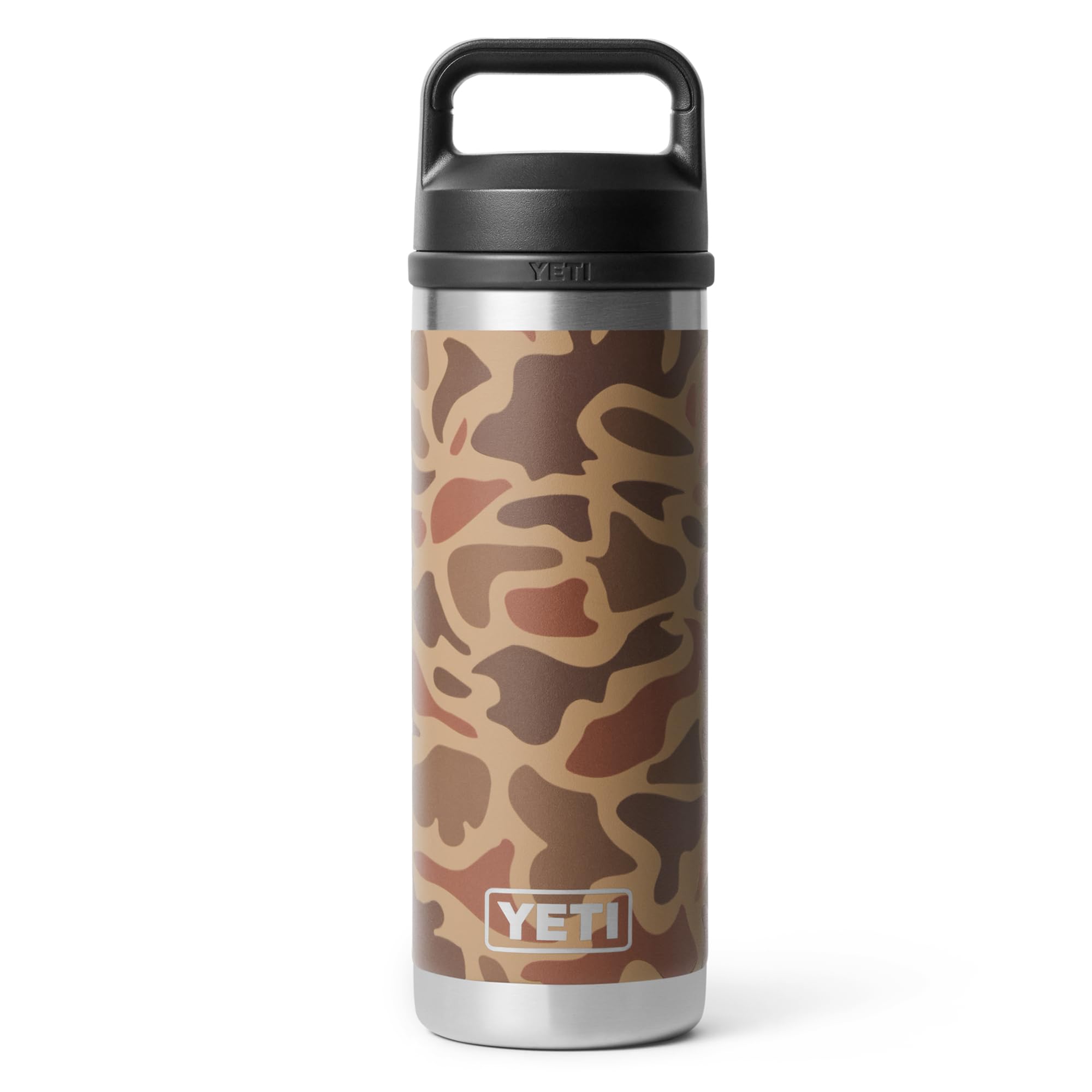 YETI Rambler Bottle Chug, Vacuum Insulated Stainless Steel Bottle with Chug Cap, Wetlands Camo, 18 oz (532 ml)