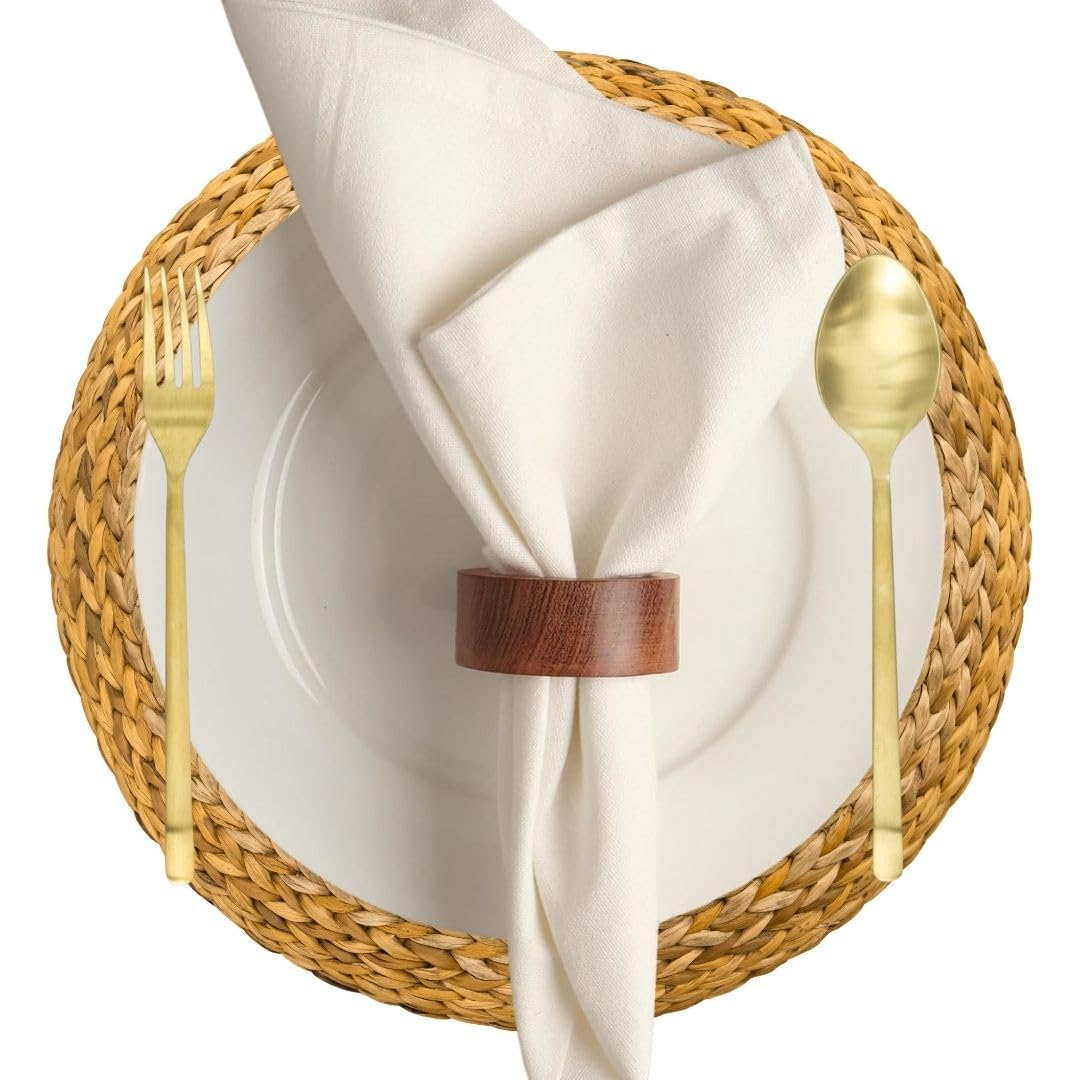 ARN CRAFT Wooden Napkin Ring for Weddings Dinner Parties or Every Day Use (Set of 12  Plane)