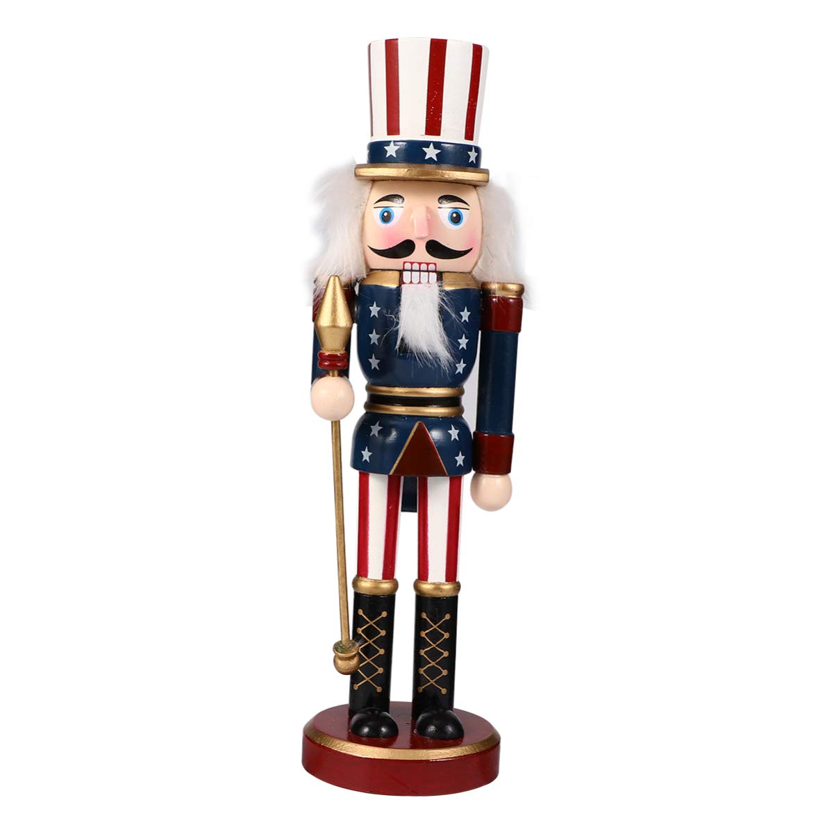 Nutcracker Puppet Wooden Christmas Nutcracker Figures American Cane Christmas Wooden Decorations Ornaments Puppet Toy