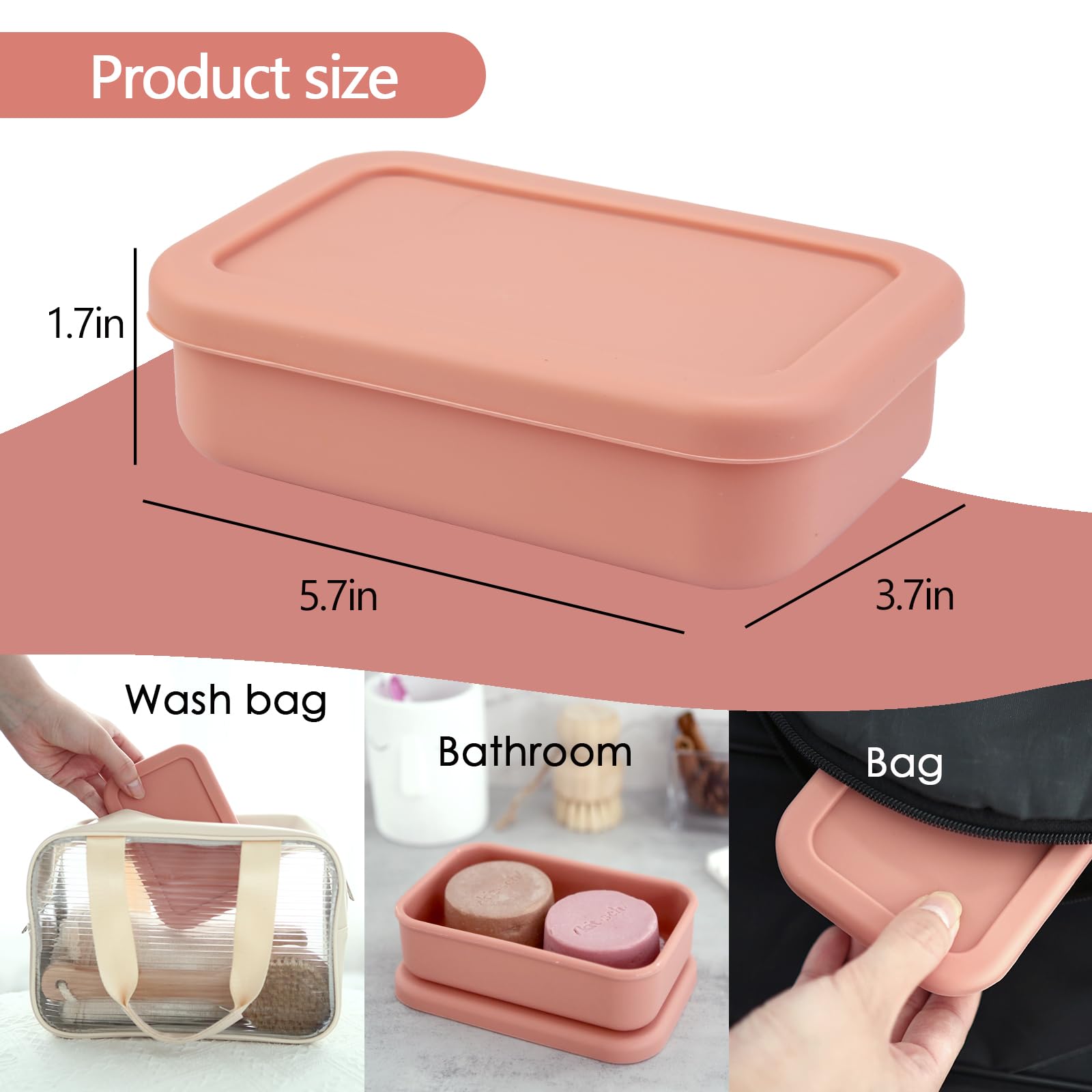 Large Soap Container, Soap Travel Case, Silicone Bar Soap Travel Case, Soap Case With Draining Layer, Portable Shampoo Bar Soap
