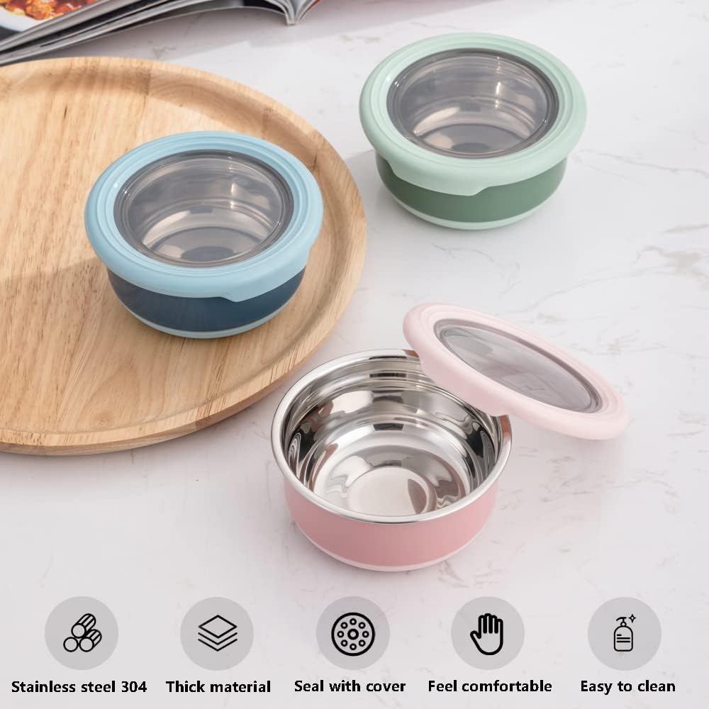 Lille Home 7.5 Oz Dressing Containers For Condiments, Salad Dressing, Dips, Stainless Steel Dipping Sauce Cups, Mini Food Storag
